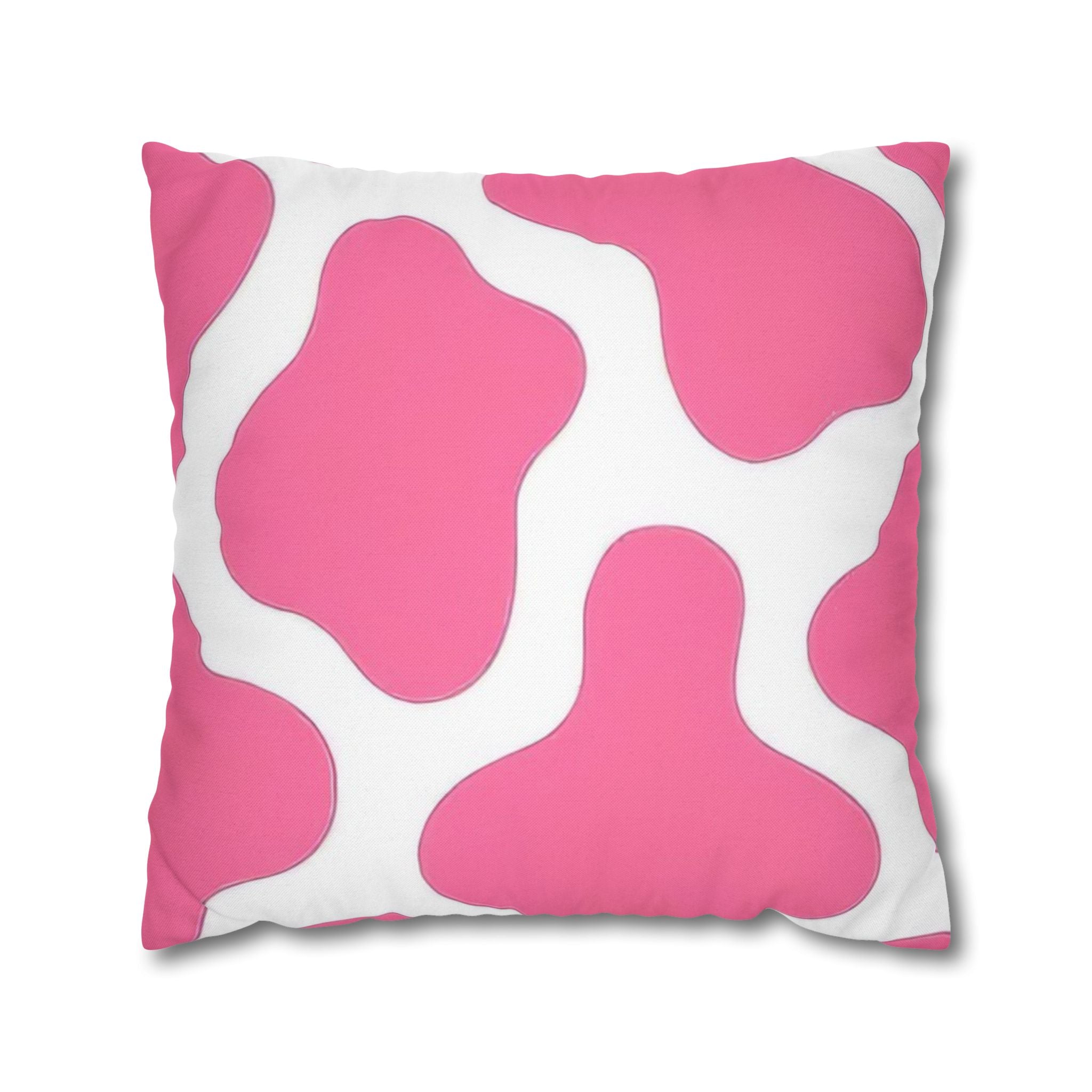Pink and White Cow Print Throw Pillow, Artsulli - Art is Long, Life is Short, Home Decor, Size, 20" × 20", , , , , 63506793199670977125
