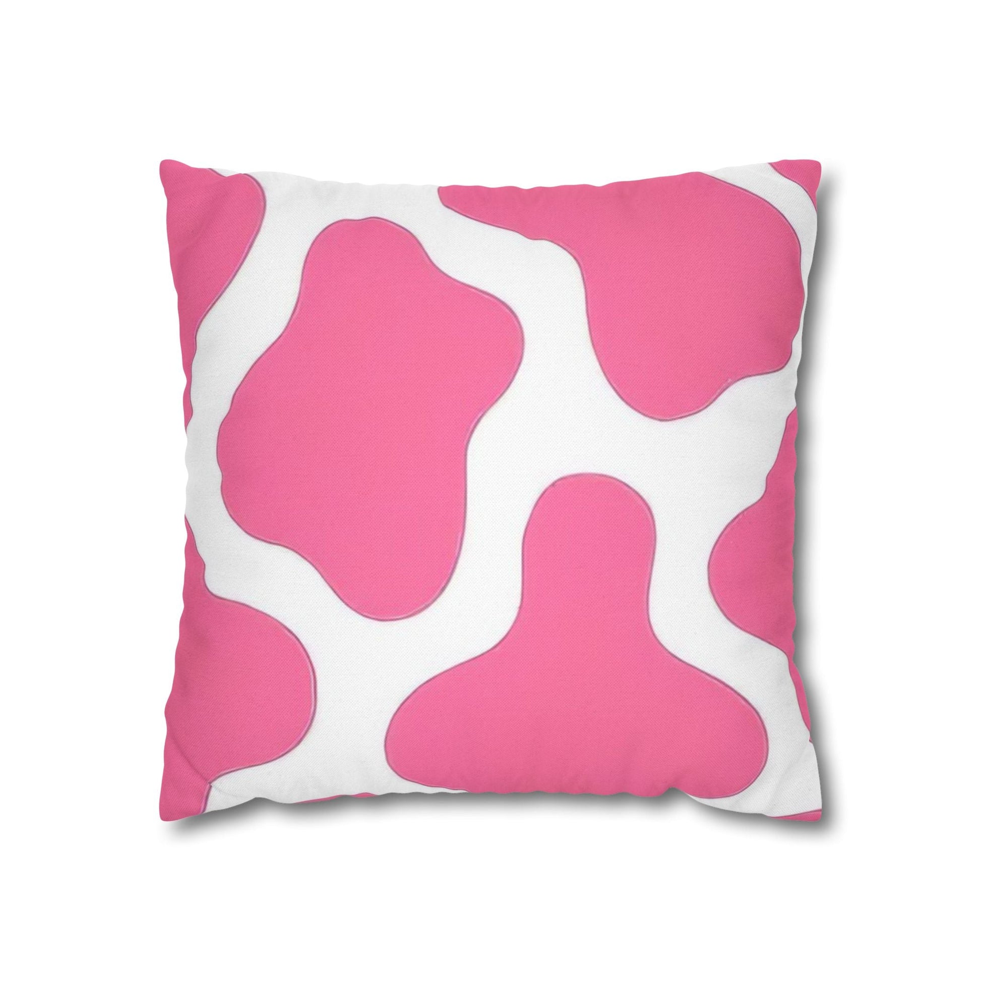 Pink and White Cow Print Throw Pillow, Artsulli - Art is Long, Life is Short, Home Decor, Size, 16" × 16", , , , , 26344461507295453380