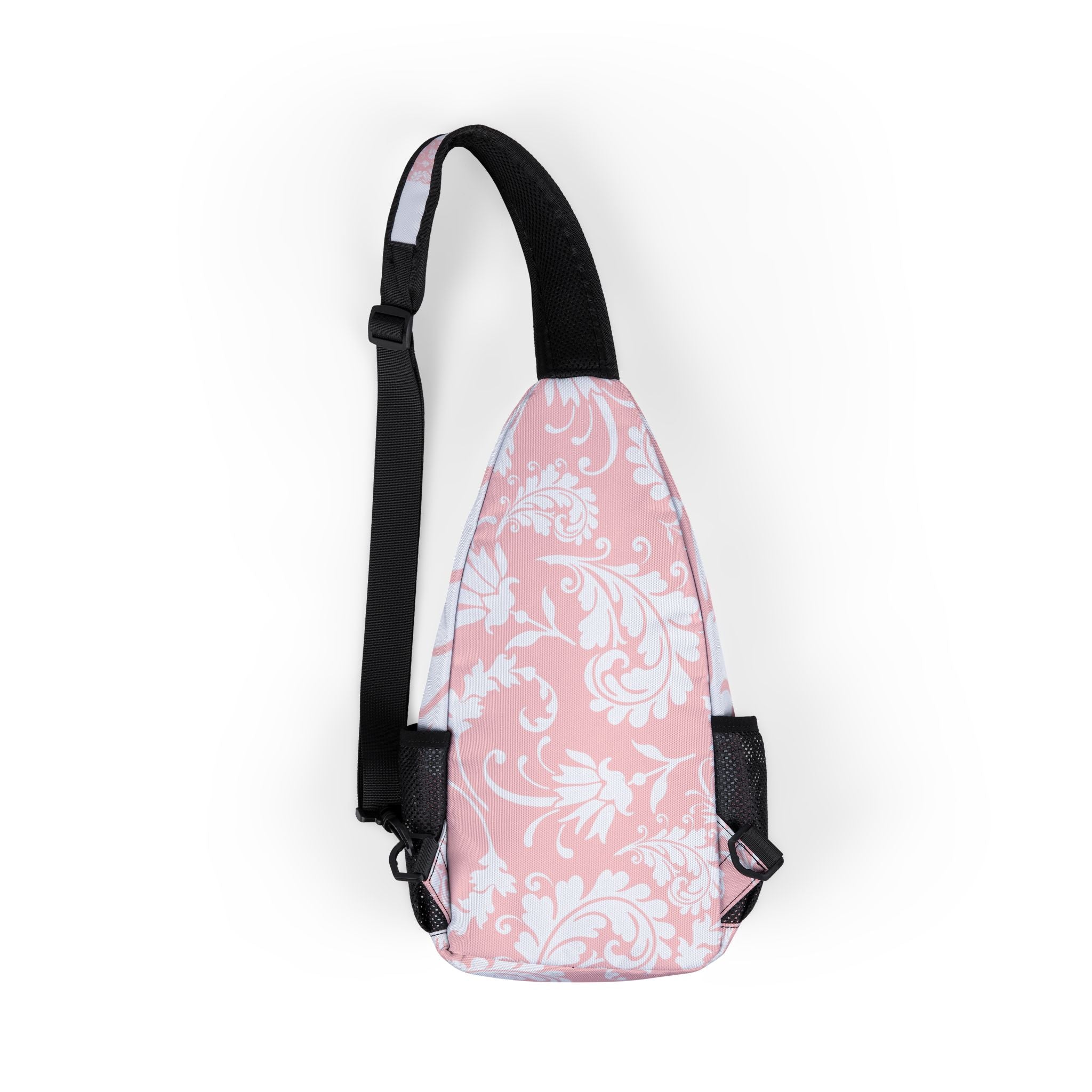 Pink and White Damask Print Chest Bag, Artsulli - Art is Long, Life is Short, Bags, , , , , , , 
