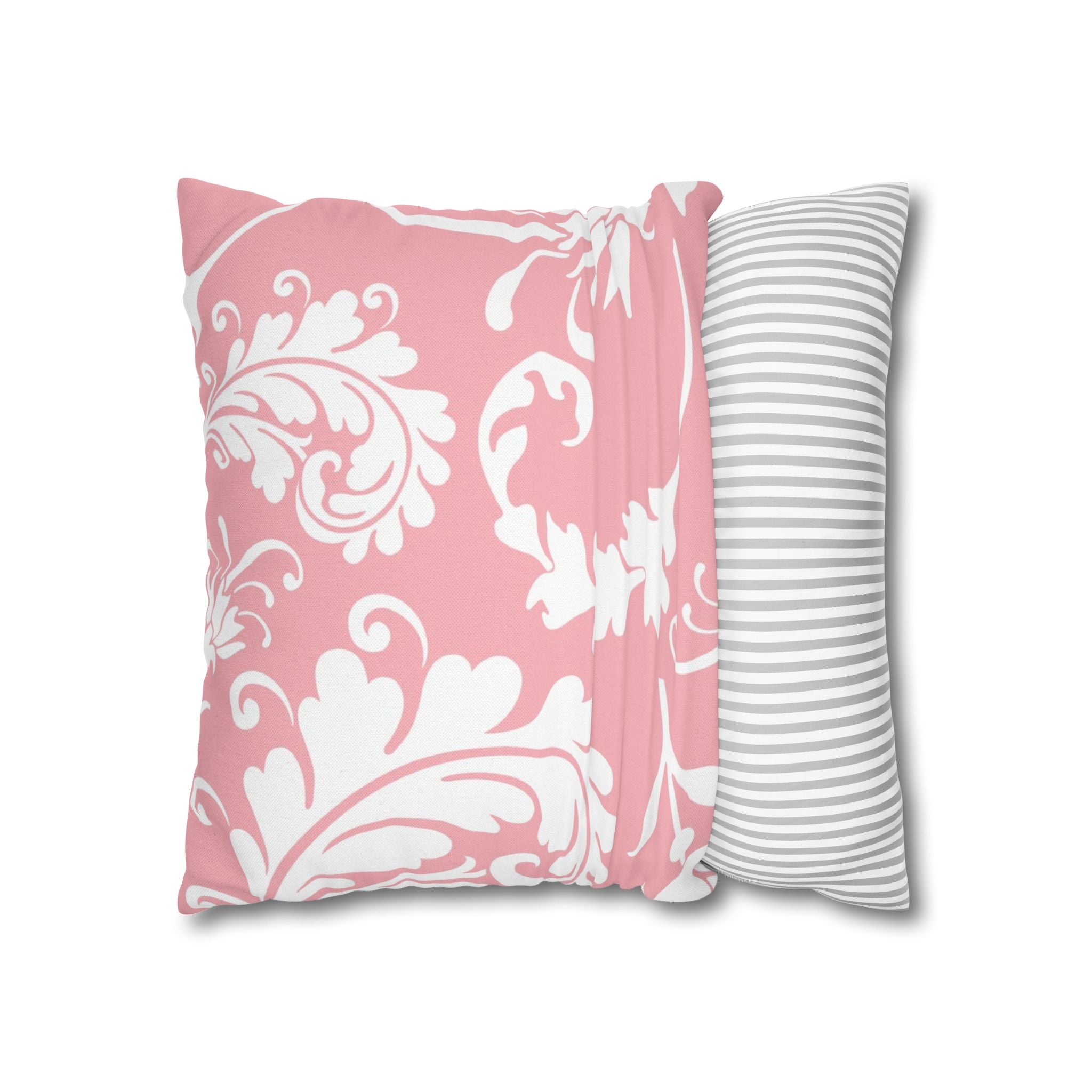 Pink and White Floral Damask Throw Pillow, Artsulli - Art is Long, Life is Short, Home Decor, , , , , , , 