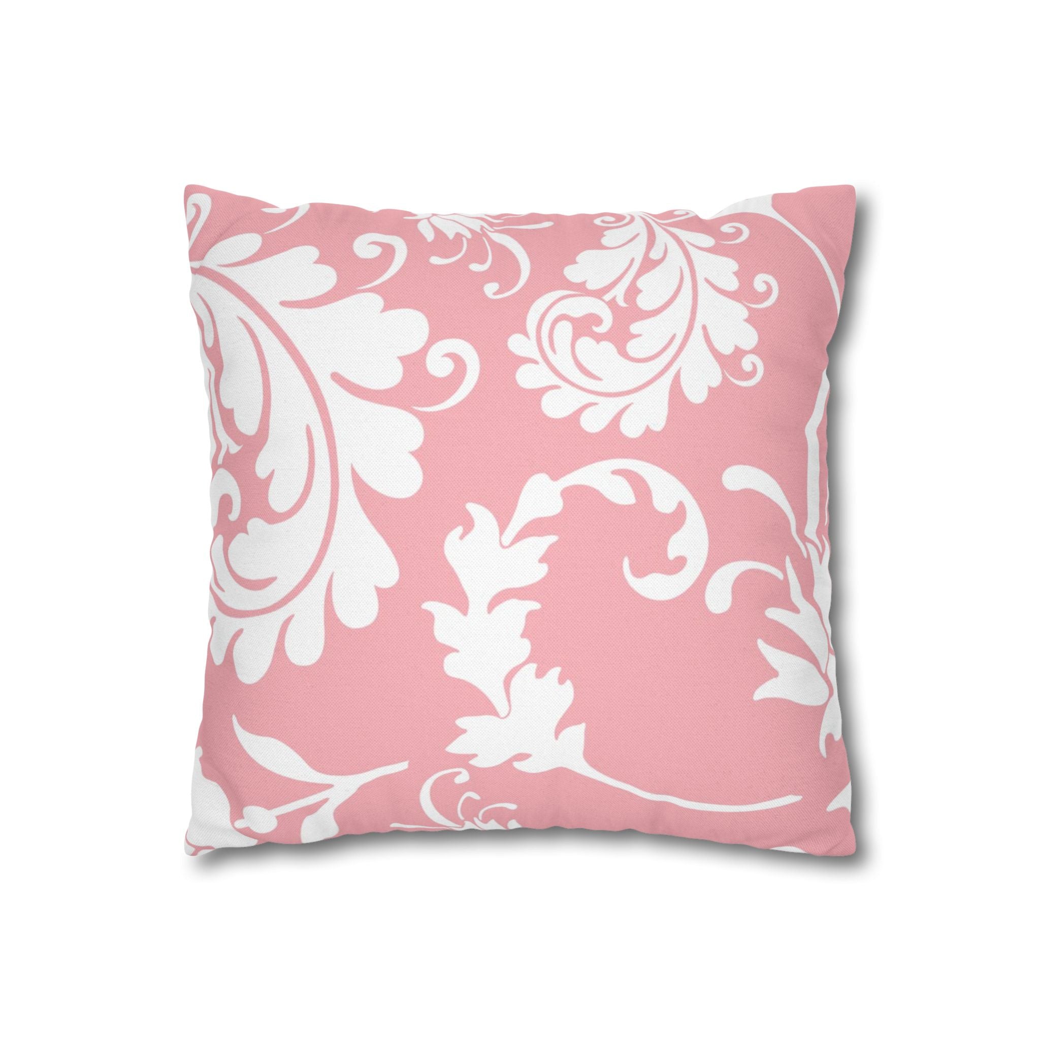 Pink and White Floral Damask Throw Pillow, Artsulli - Art is Long, Life is Short, Home Decor, , , , , , , 