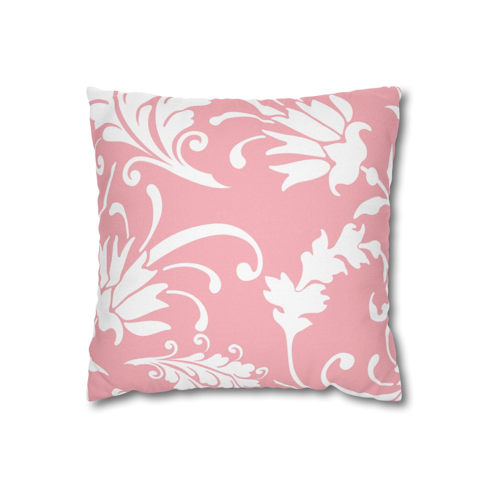 Pink and White Floral Damask Throw Pillow, Artsulli - Art is Long, Life is Short, Home Decor, Size, 14" × 14", , , , , 26993276791098432893