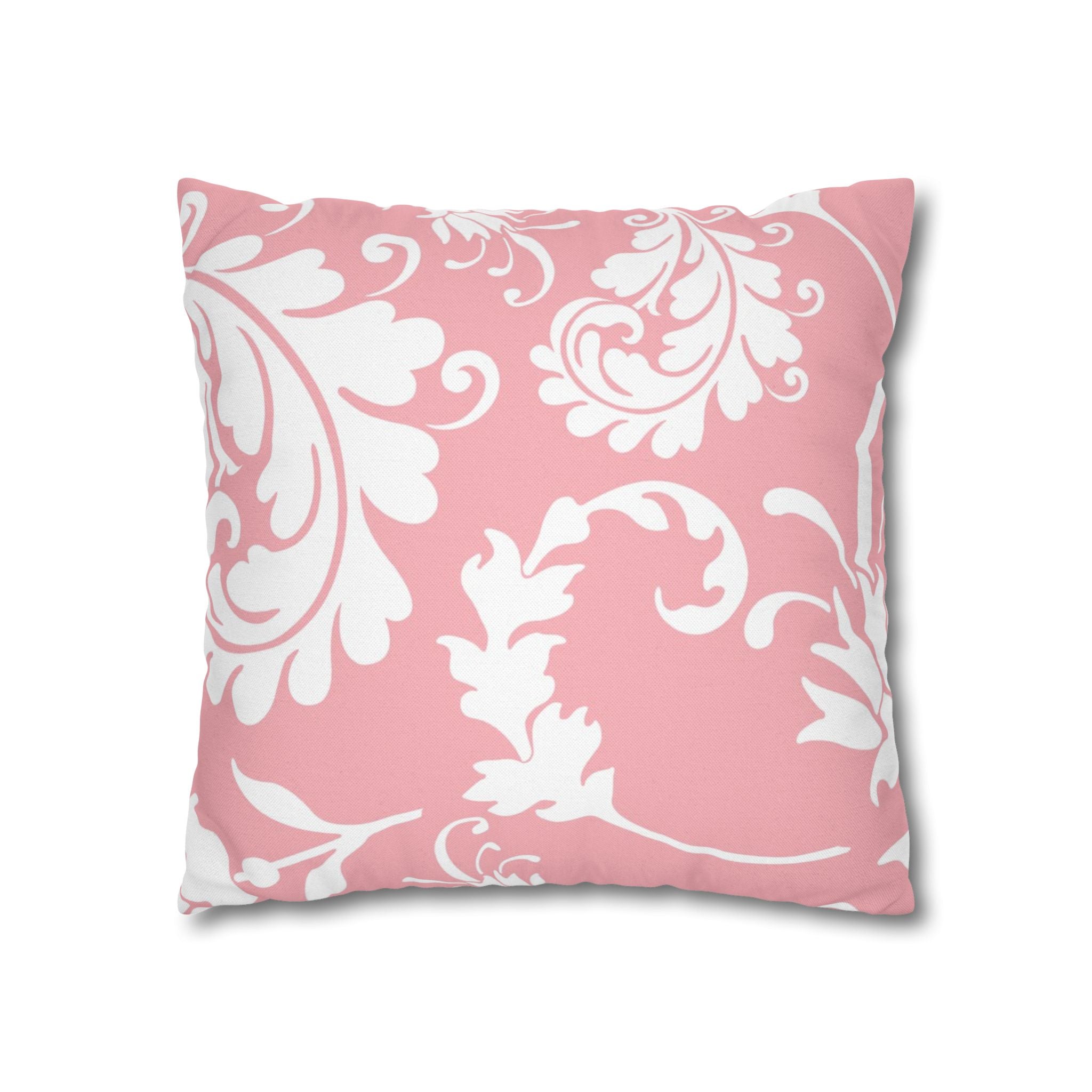 Pink and White Floral Damask Throw Pillow, Artsulli - Art is Long, Life is Short, Home Decor, , , , , , , 