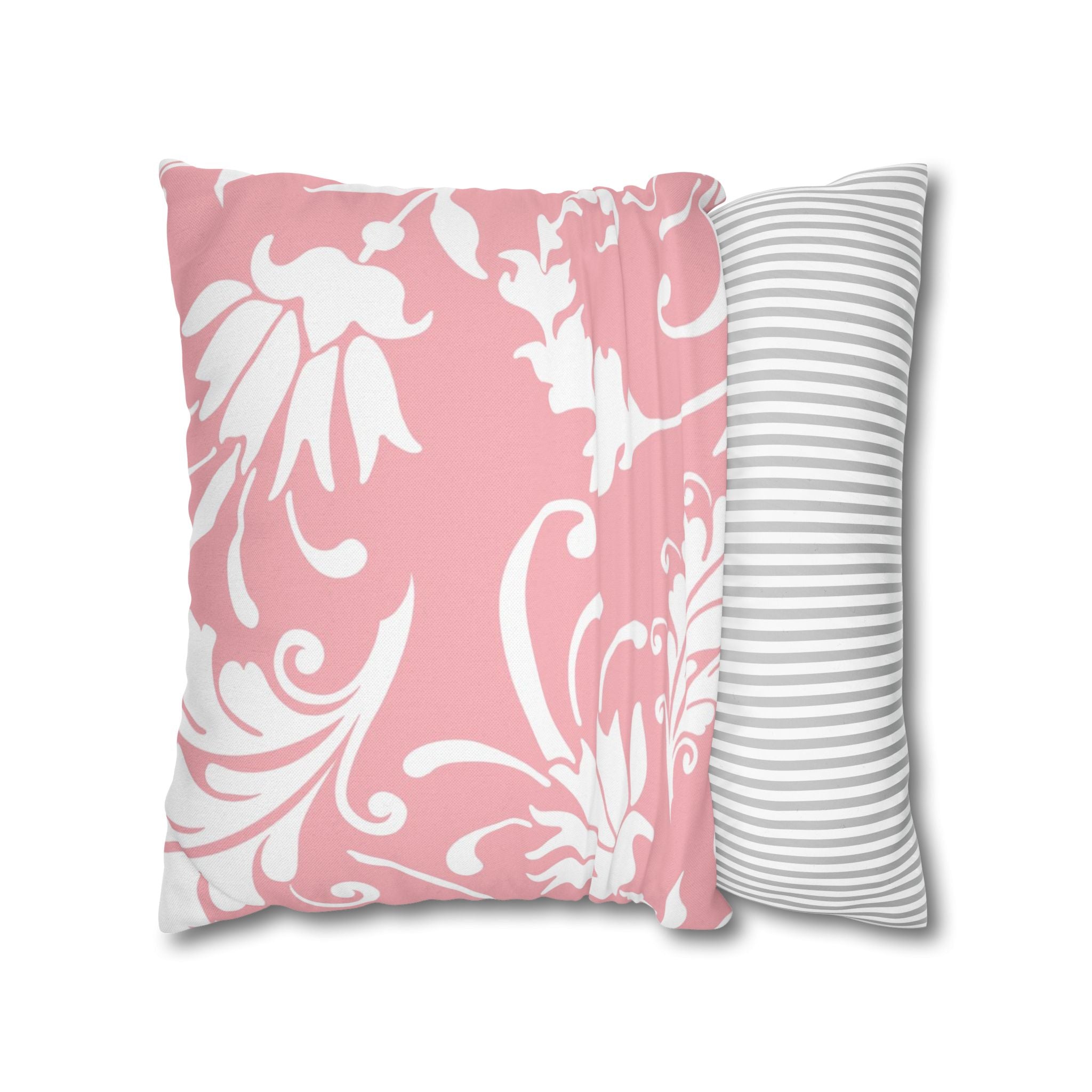 Pink and White Floral Damask Throw Pillow, Artsulli - Art is Long, Life is Short, Home Decor, , , , , , , 
