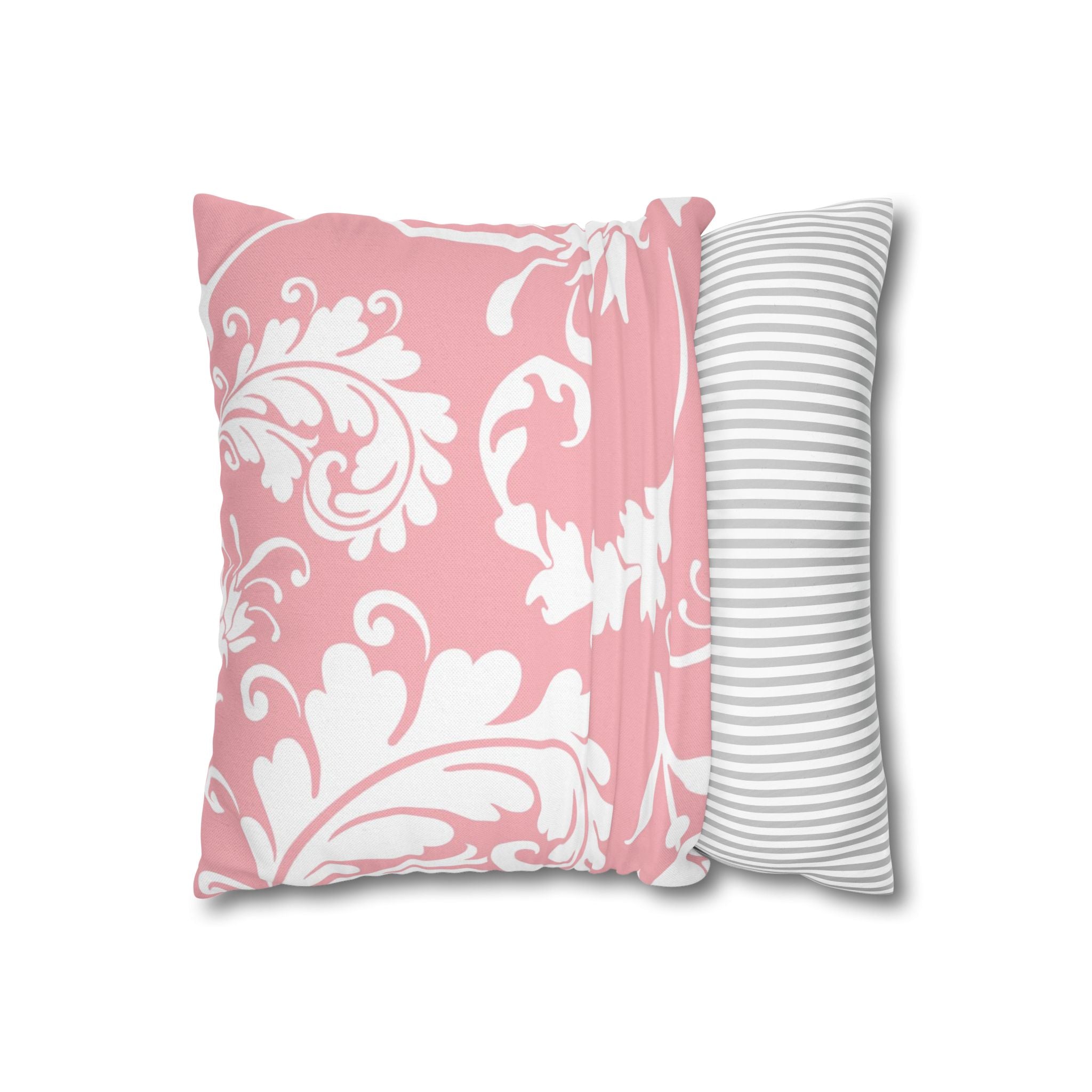 Pink and White Floral Damask Throw Pillow, Artsulli - Art is Long, Life is Short, Home Decor, , , , , , , 