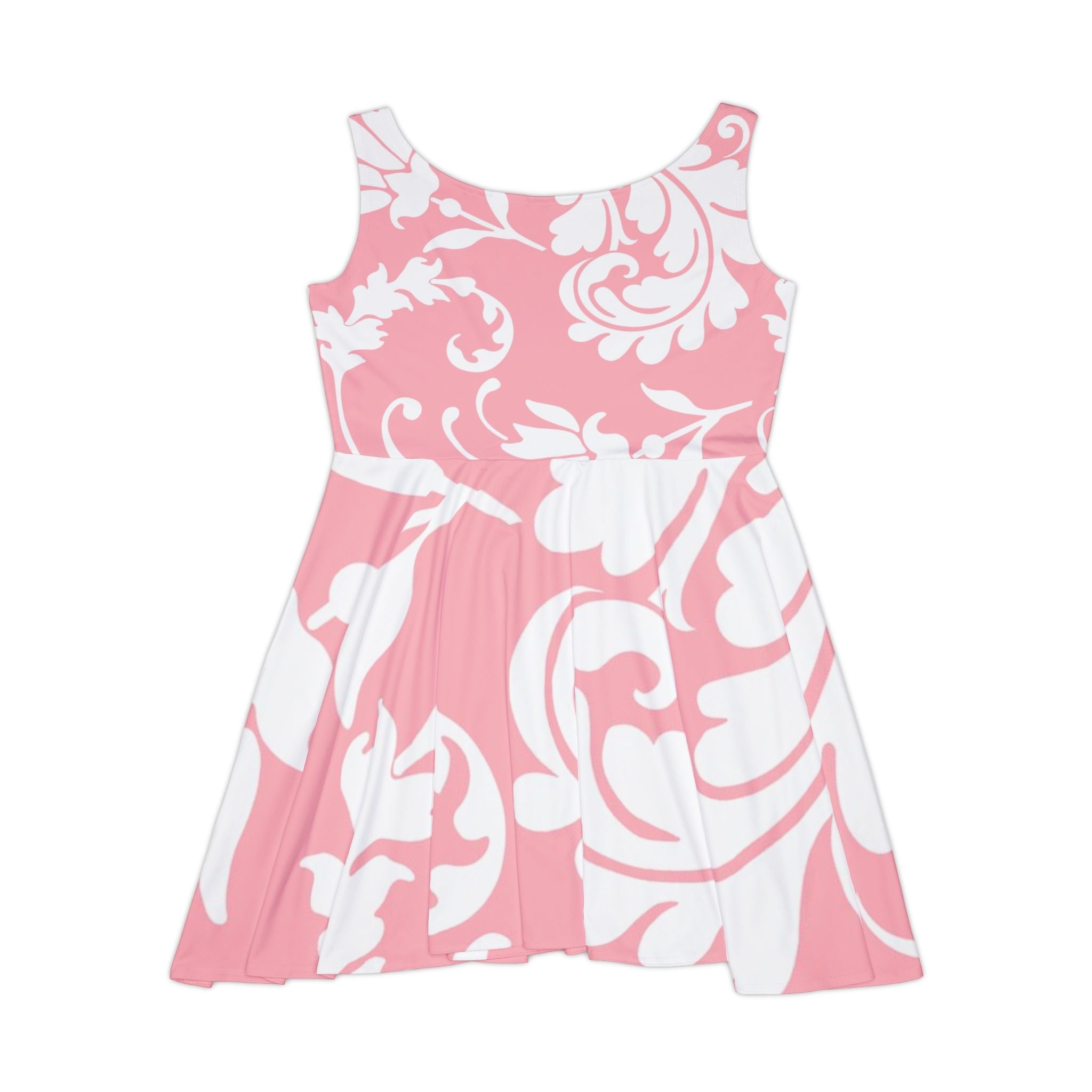 Pink and White Floral Skater Dress, Artsulli - Art is Long, Life is Short, All Over Prints, , , , , , , 