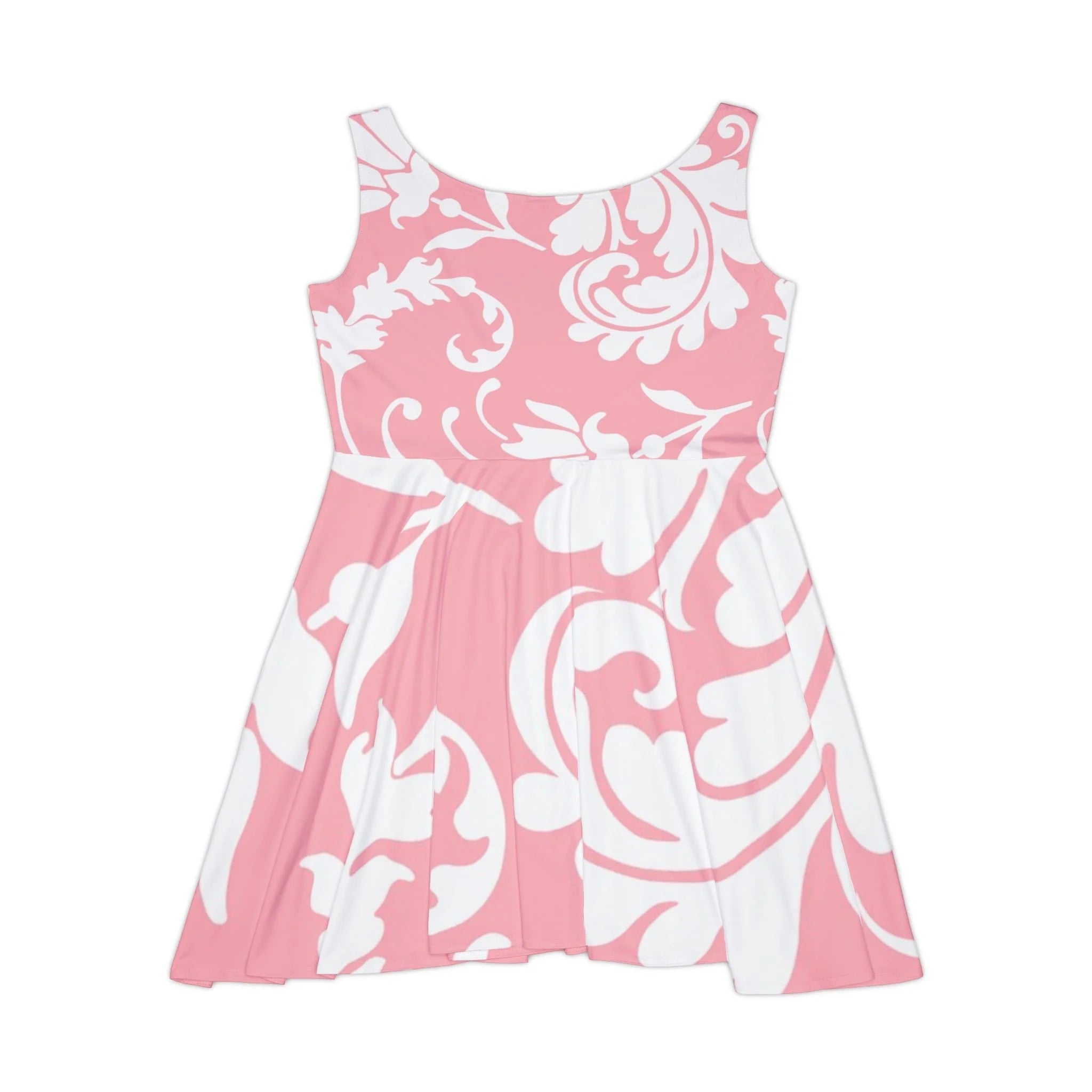 Pink and White Floral Skater Dress, Artsulli - Art is Long, Life is Short, All Over Prints, , , , , , , 