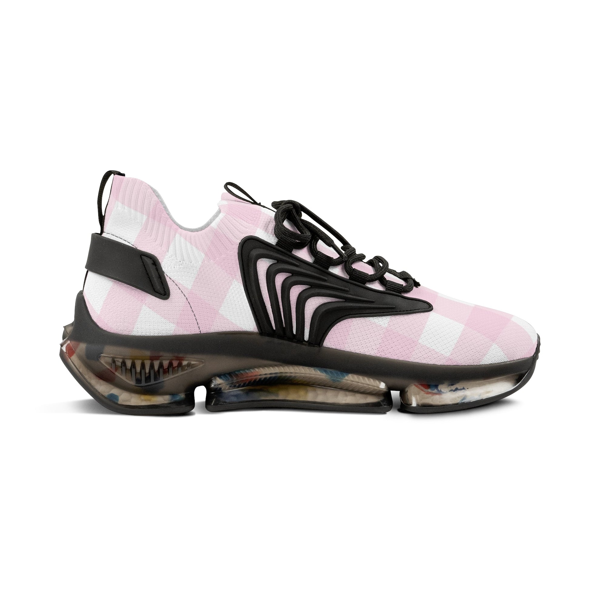 JAKKOUTTHEBXX Pink and White Gingham Mesh Sneakers 2025