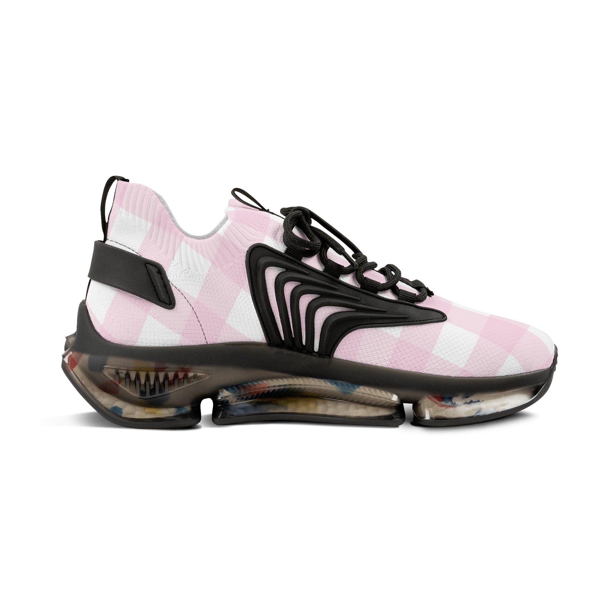 JAKKOUTTHEBXX Pink and White Gingham Mesh Sneakers 2025
