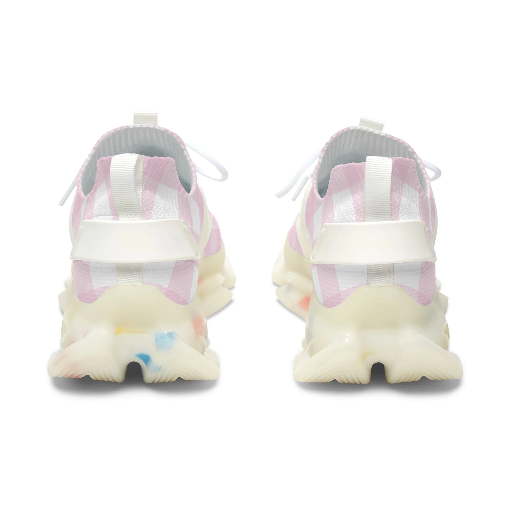 JAKKOUTTHEBXX Pink and White Gingham Mesh Sneakers 2025