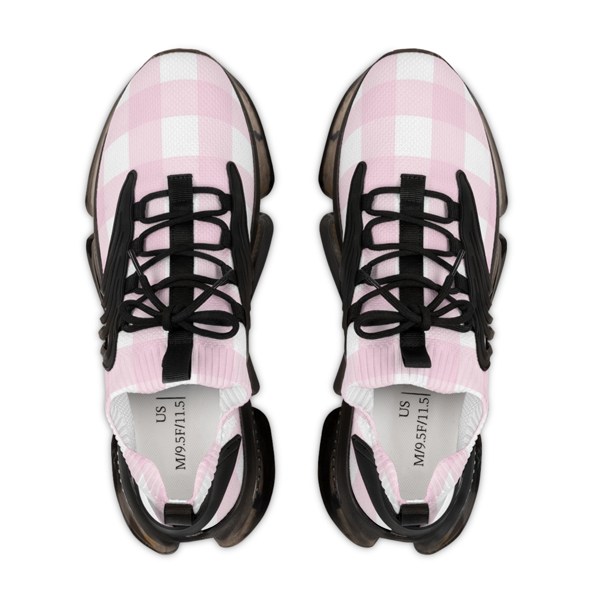 JAKKOUTTHEBXX Pink and White Gingham Mesh Sneakers 2025