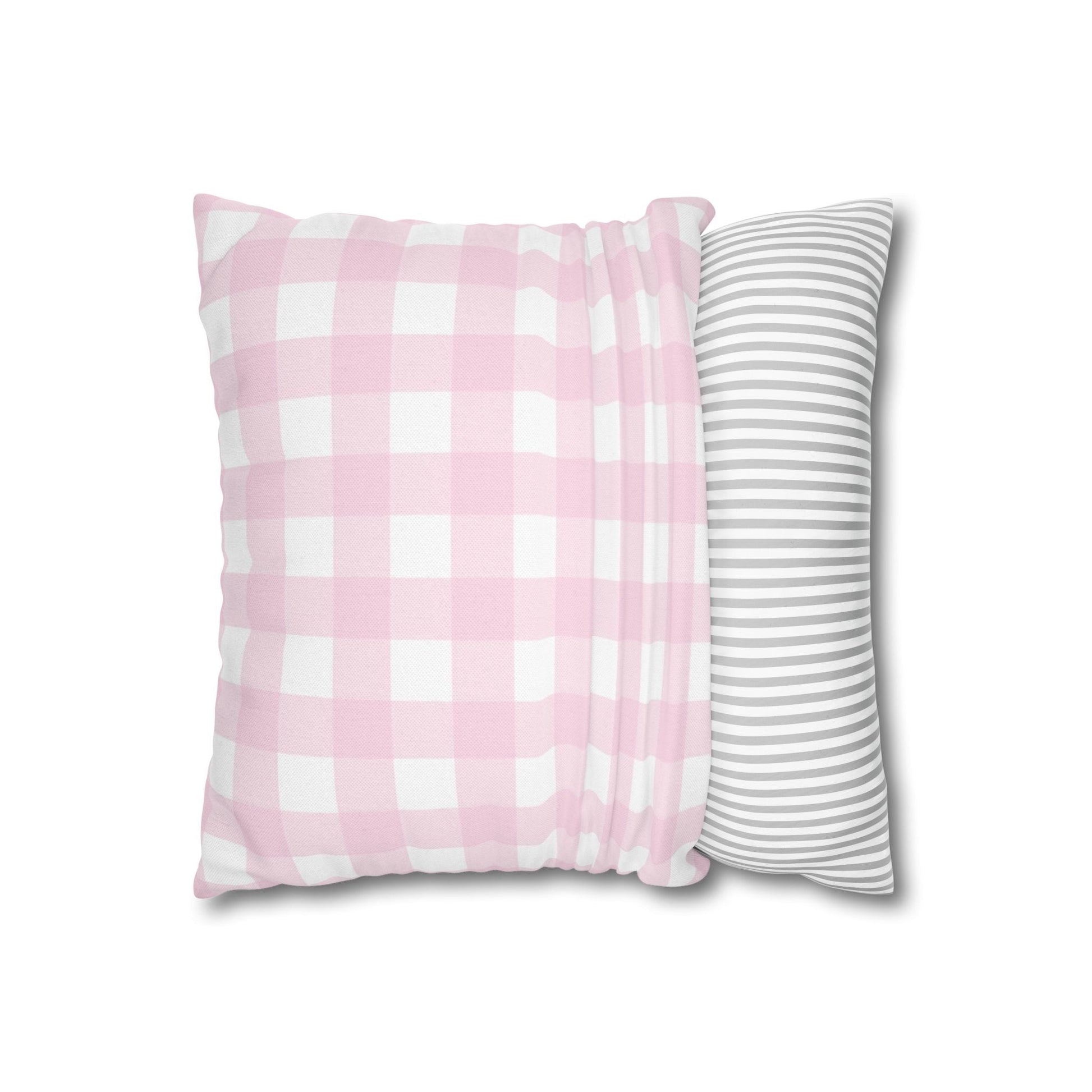 Pink and White Gingham Throw Pillow, Artsulli - Art is Long, Life is Short, Home Decor, , , , , , , 