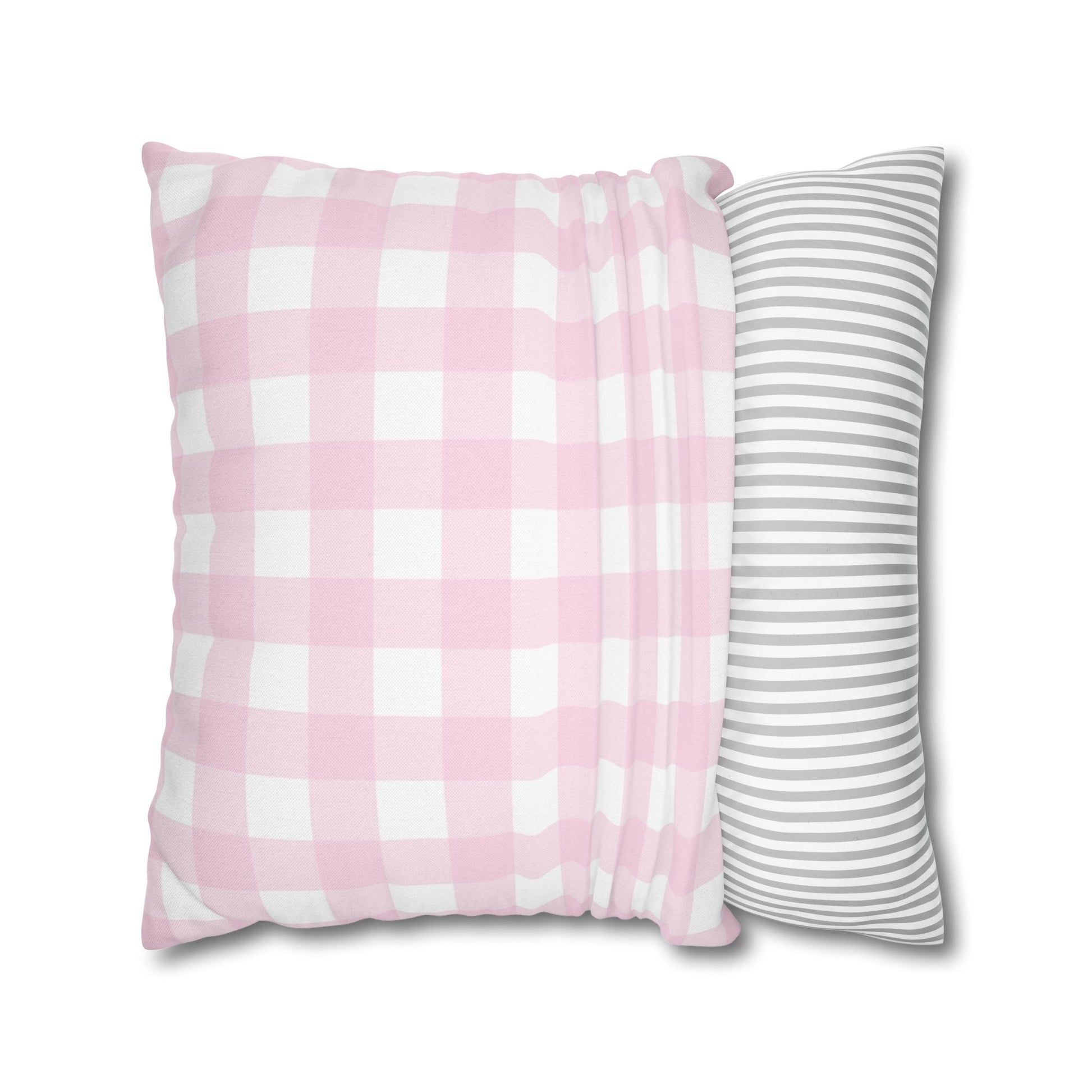 Pink and White Gingham Throw Pillow, Artsulli - Art is Long, Life is Short, Home Decor, , , , , , , 