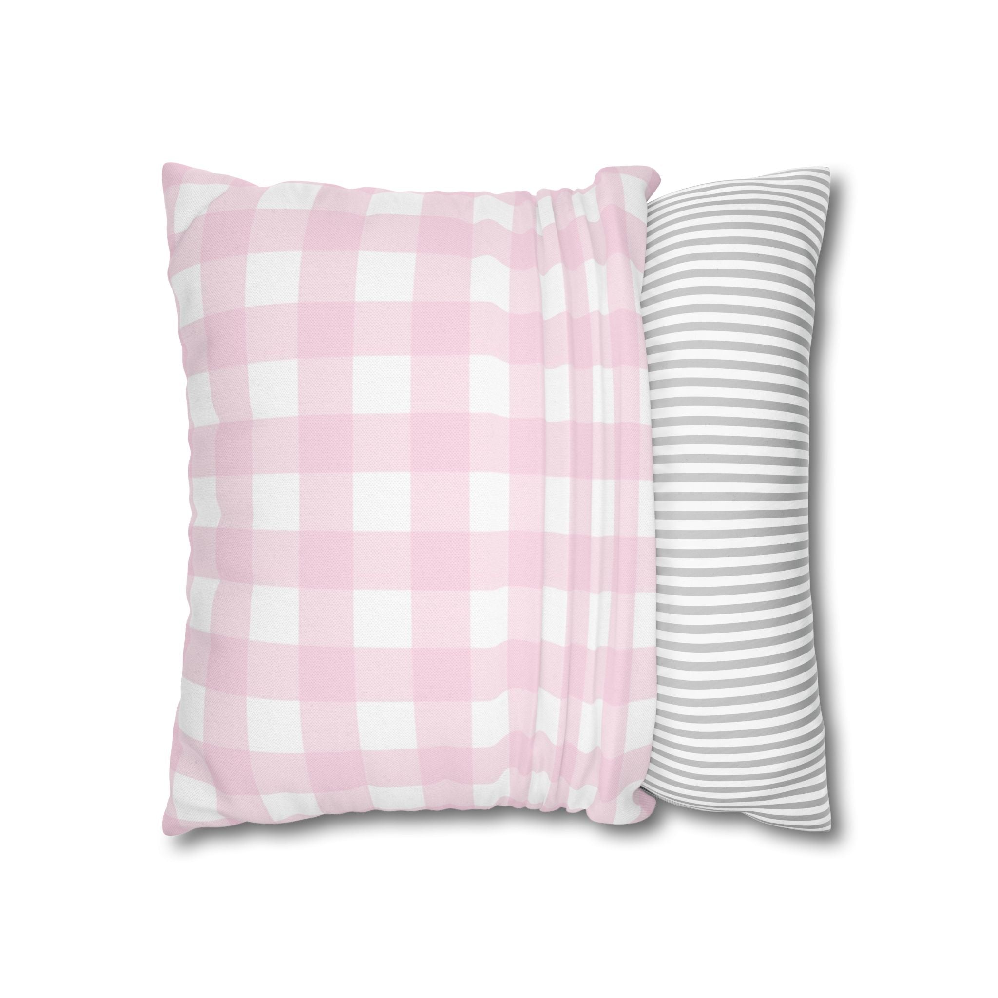Pink and White Gingham Throw Pillow, Artsulli - Art is Long, Life is Short, Home Decor, , , , , , , 