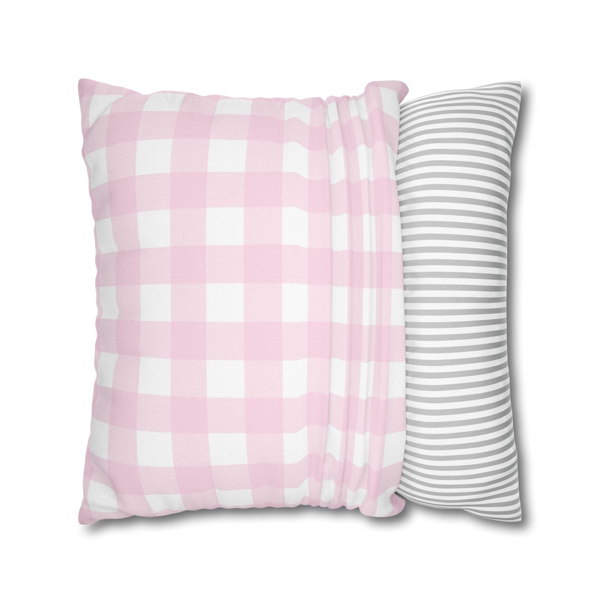 Pink and White Gingham Throw Pillow, Artsulli - Art is Long, Life is Short, Home Decor, , , , , , , 