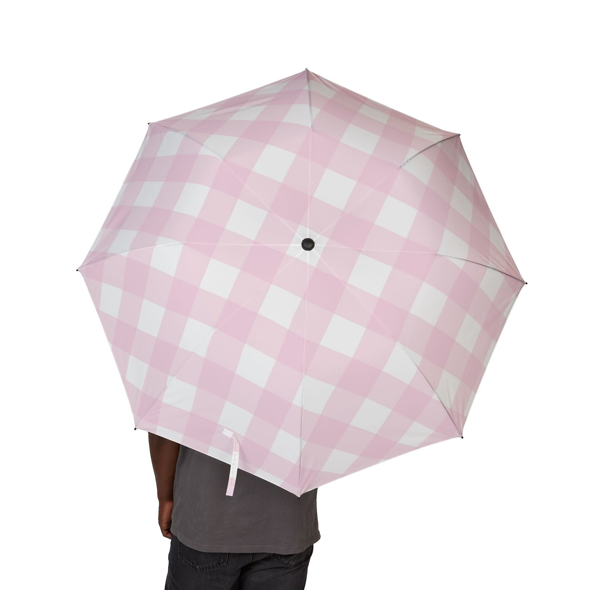 JAKKOUTTHEBXX Pink and White Gingham Umbrella 2025
