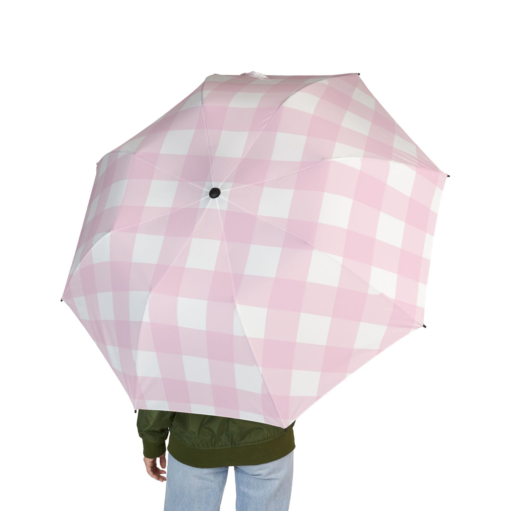 JAKKOUTTHEBXX Pink and White Gingham Umbrella 2025
