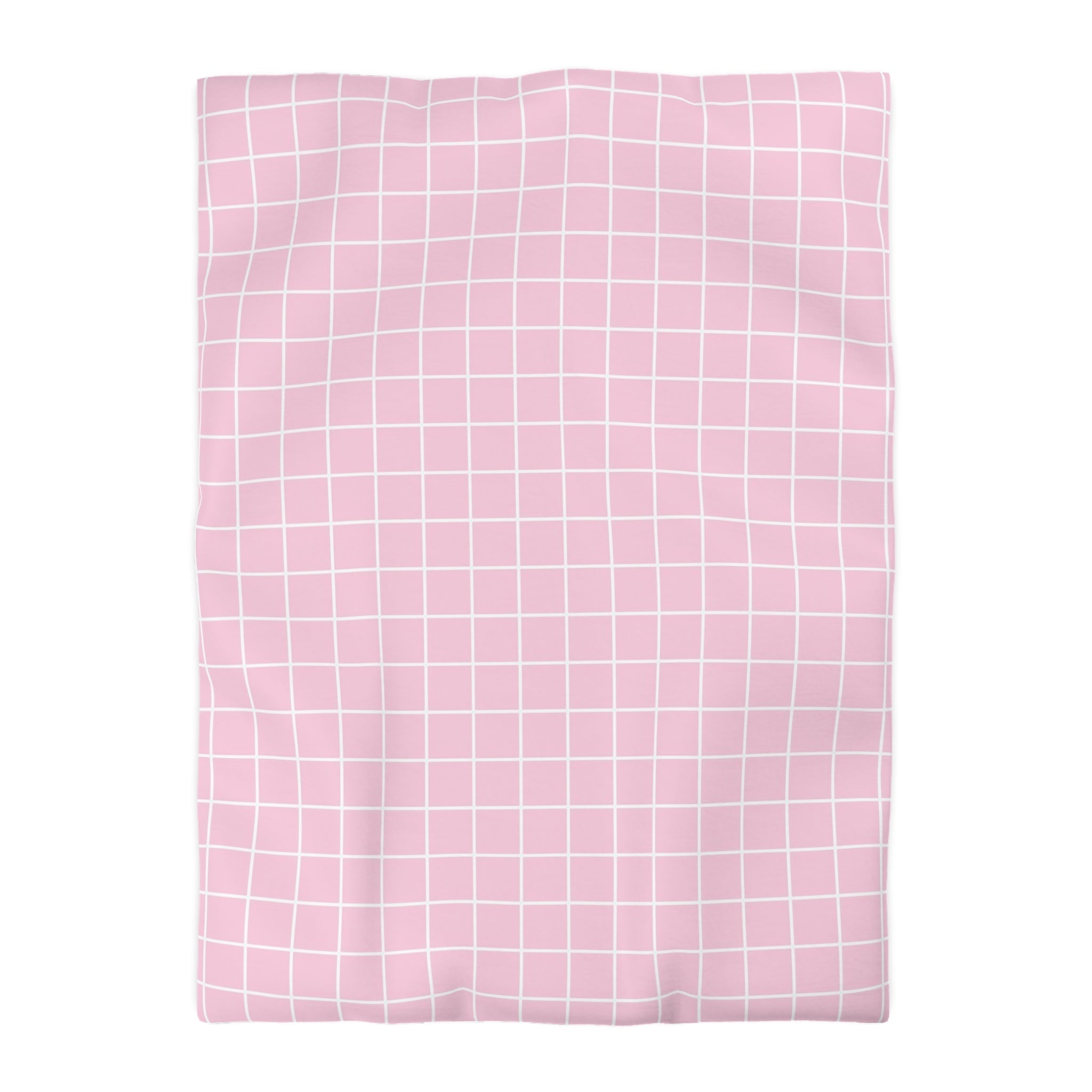 JAKKOUTTHEBXX Pink and White Grid Duvet Cover 2025