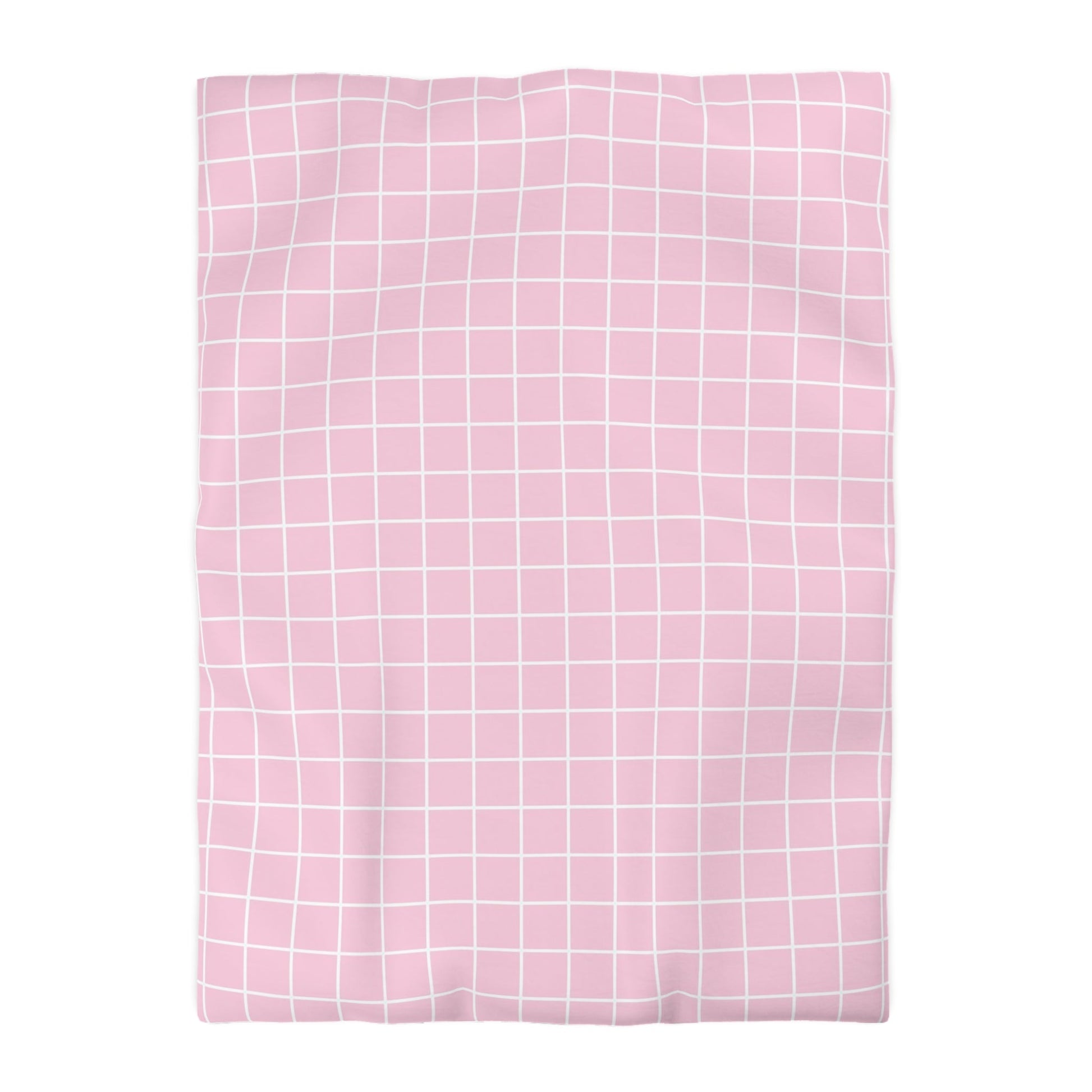 JAKKOUTTHEBXX Pink and White Grid Duvet Cover 2025
