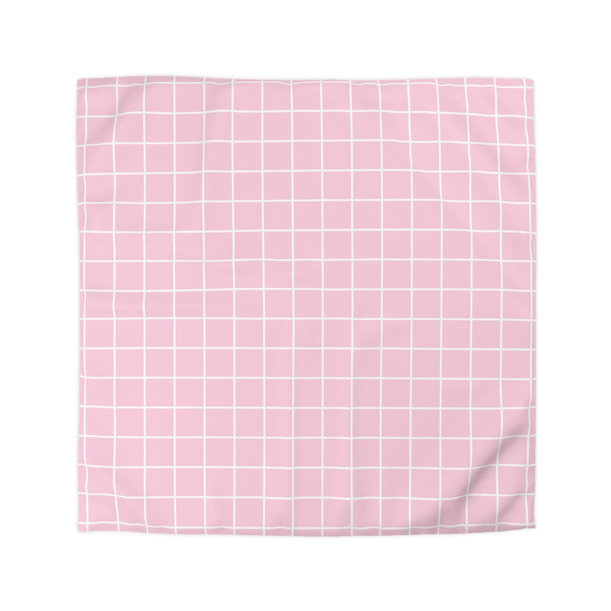 JAKKOUTTHEBXX Pink and White Grid Duvet Cover 2025