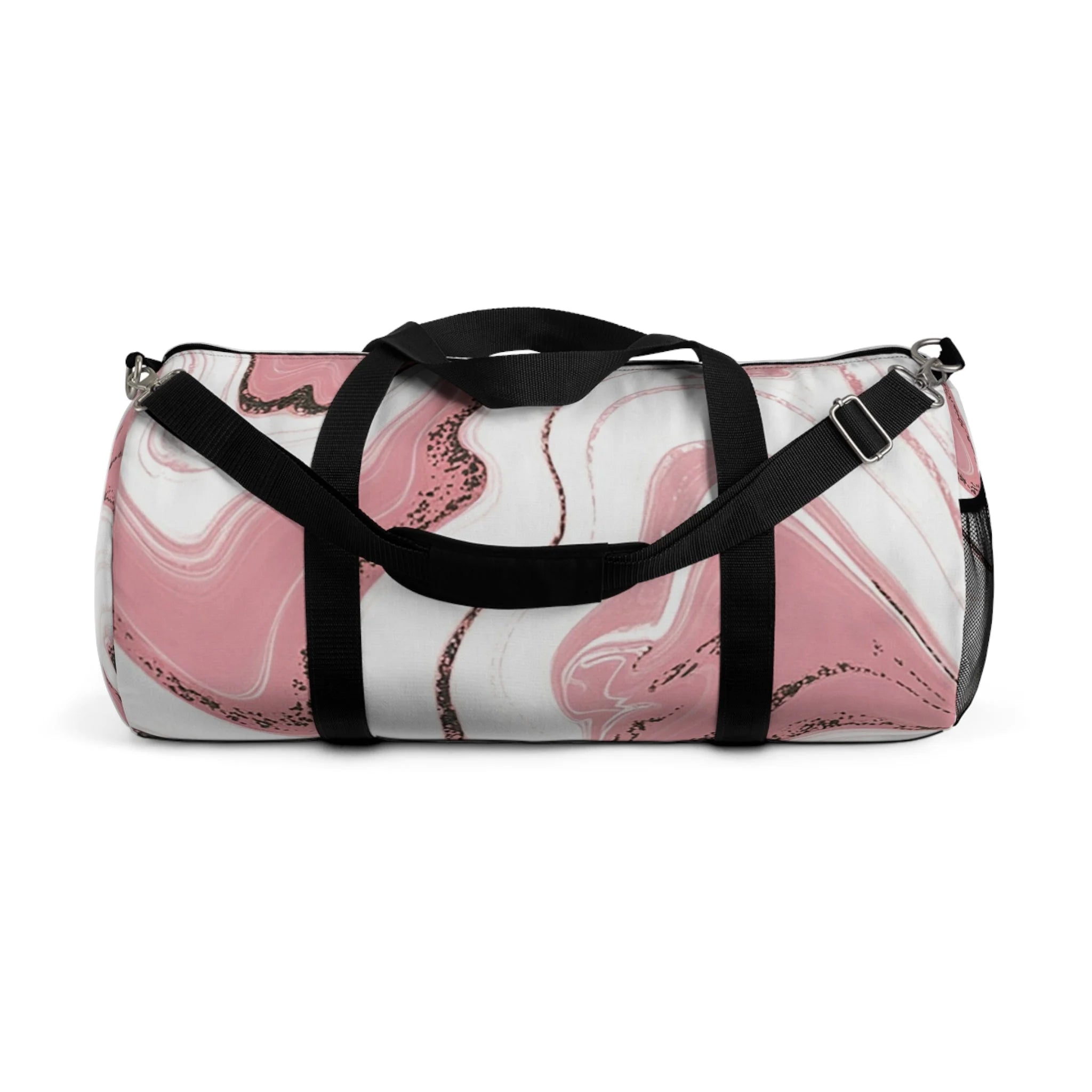 Pink and White Marble Duffel Bags, Artsulli - Art is Long, Life is Short, Bags, Size, Large, , , , , 11295028846015874651