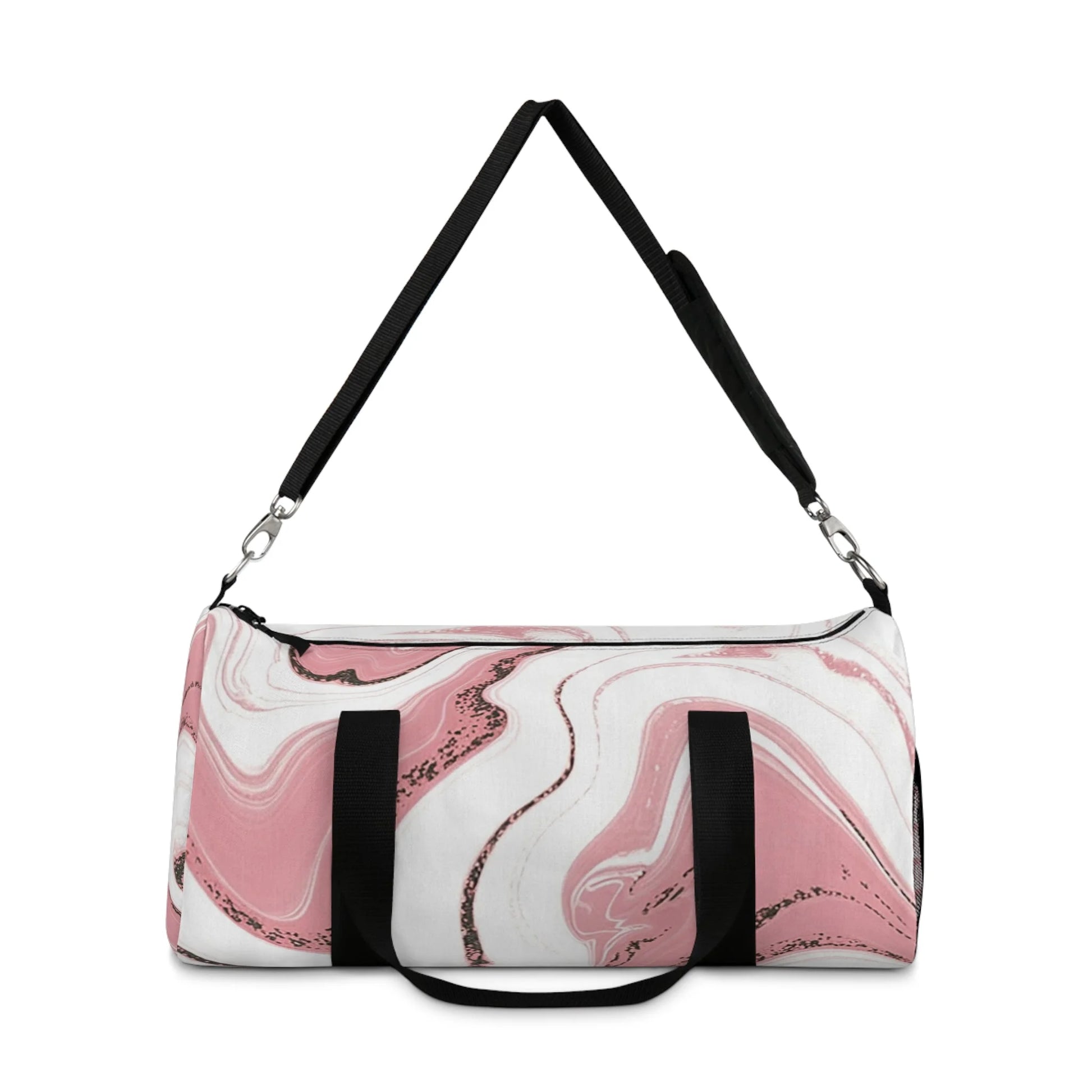 Pink and White Marble Duffel Bags, Artsulli - Art is Long, Life is Short, Bags, , , , , , , 