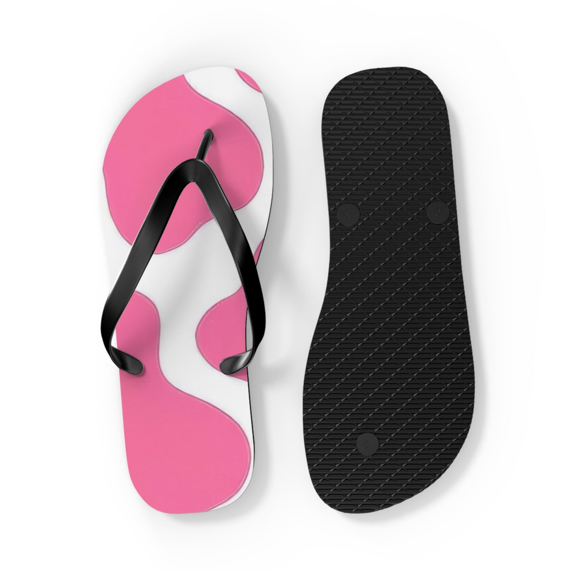 Pink and White Patterned Flip Flops, Artsulli - Art is Long, Life is Short, Shoes, , , , , , , 