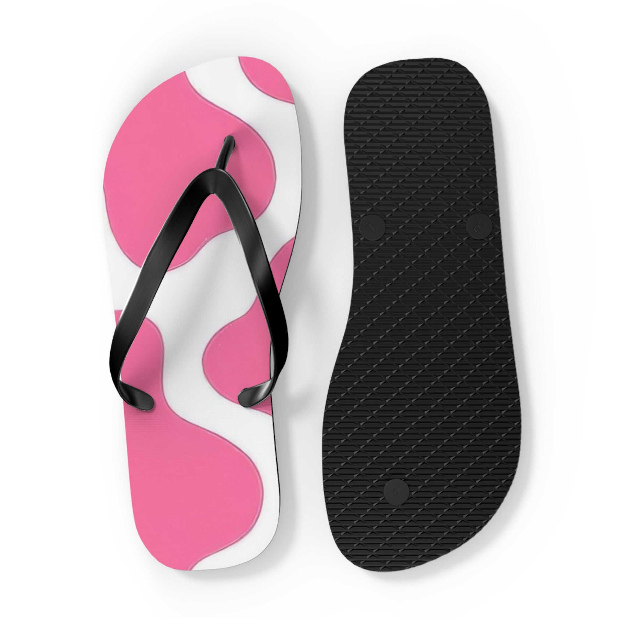 Pink and White Patterned Flip Flops, Artsulli - Art is Long, Life is Short, Shoes, , , , , , , 
