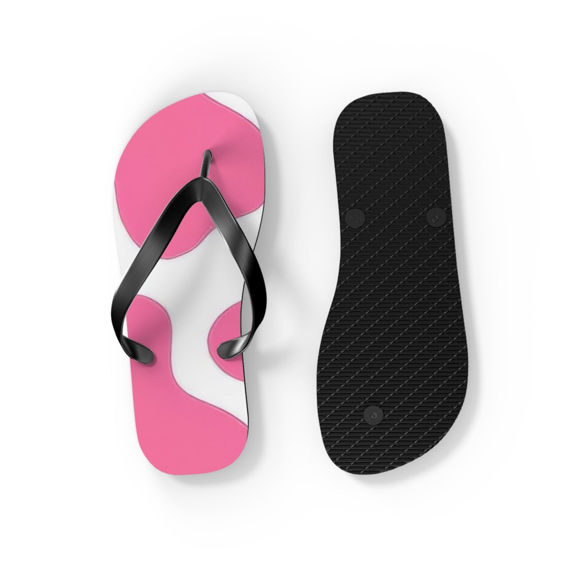 Pink and White Patterned Flip Flops, Artsulli - Art is Long, Life is Short, Shoes, , , , , , , 