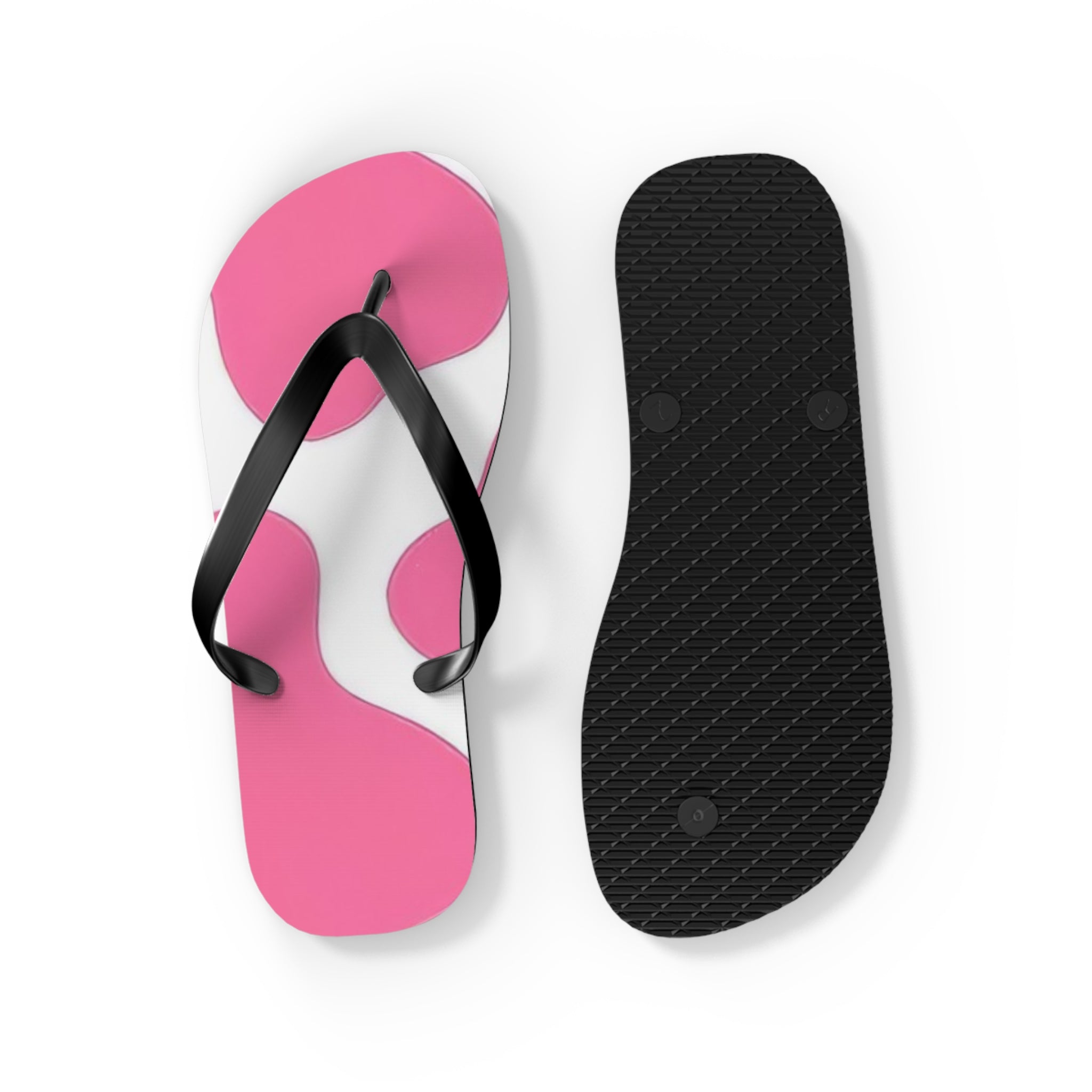 Pink and White Patterned Flip Flops, Artsulli - Art is Long, Life is Short, Shoes, , , , , , , 
