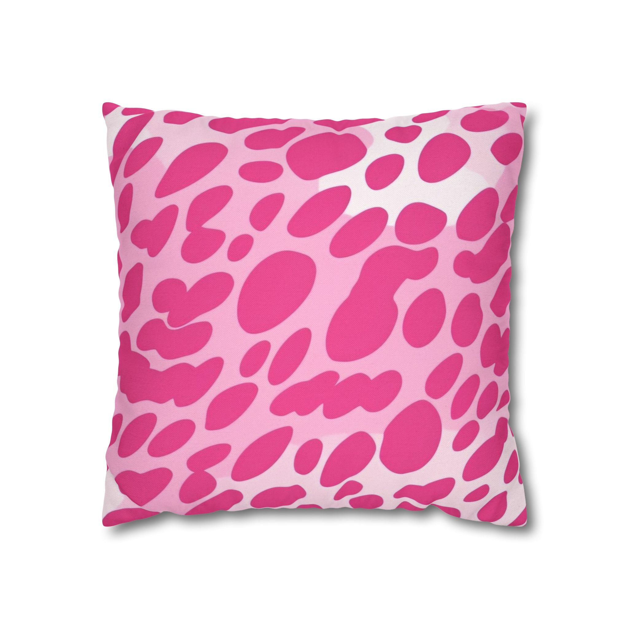 Pink and White Spotted Throw Pillow, Artsulli - Art is Long, Life is Short, Home Decor, Size, 16" × 16", , , , , 27668342081297680209