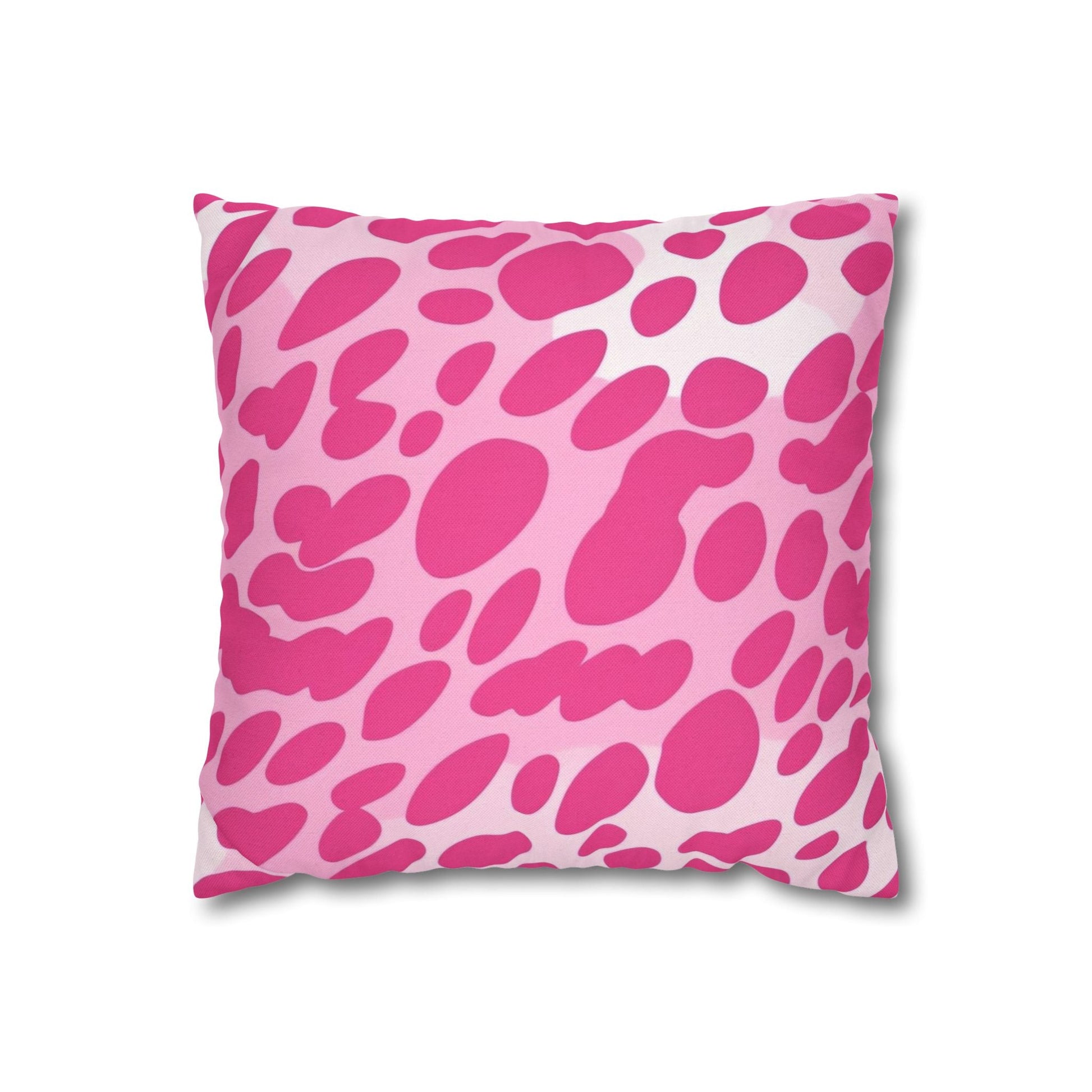 Pink and White Spotted Throw Pillow, Artsulli - Art is Long, Life is Short, Home Decor, Size, 14" × 14", , , , , 10525724177721792305