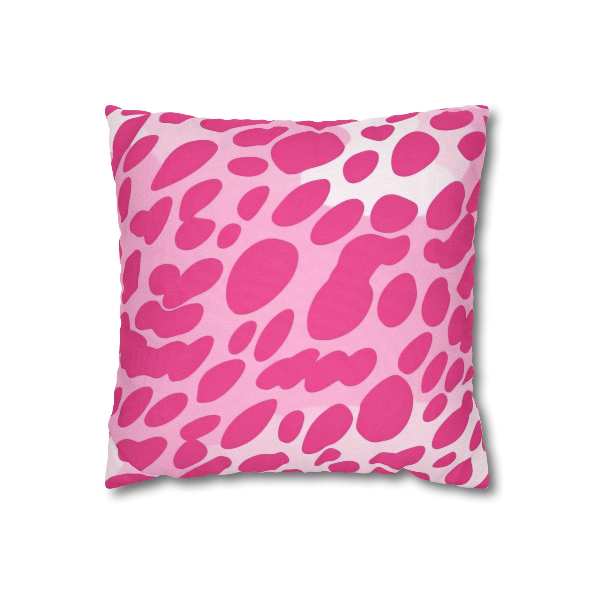 Pink and White Spotted Throw Pillow, Artsulli - Art is Long, Life is Short, Home Decor, Size, 14" × 14", , , , , 10525724177721792305