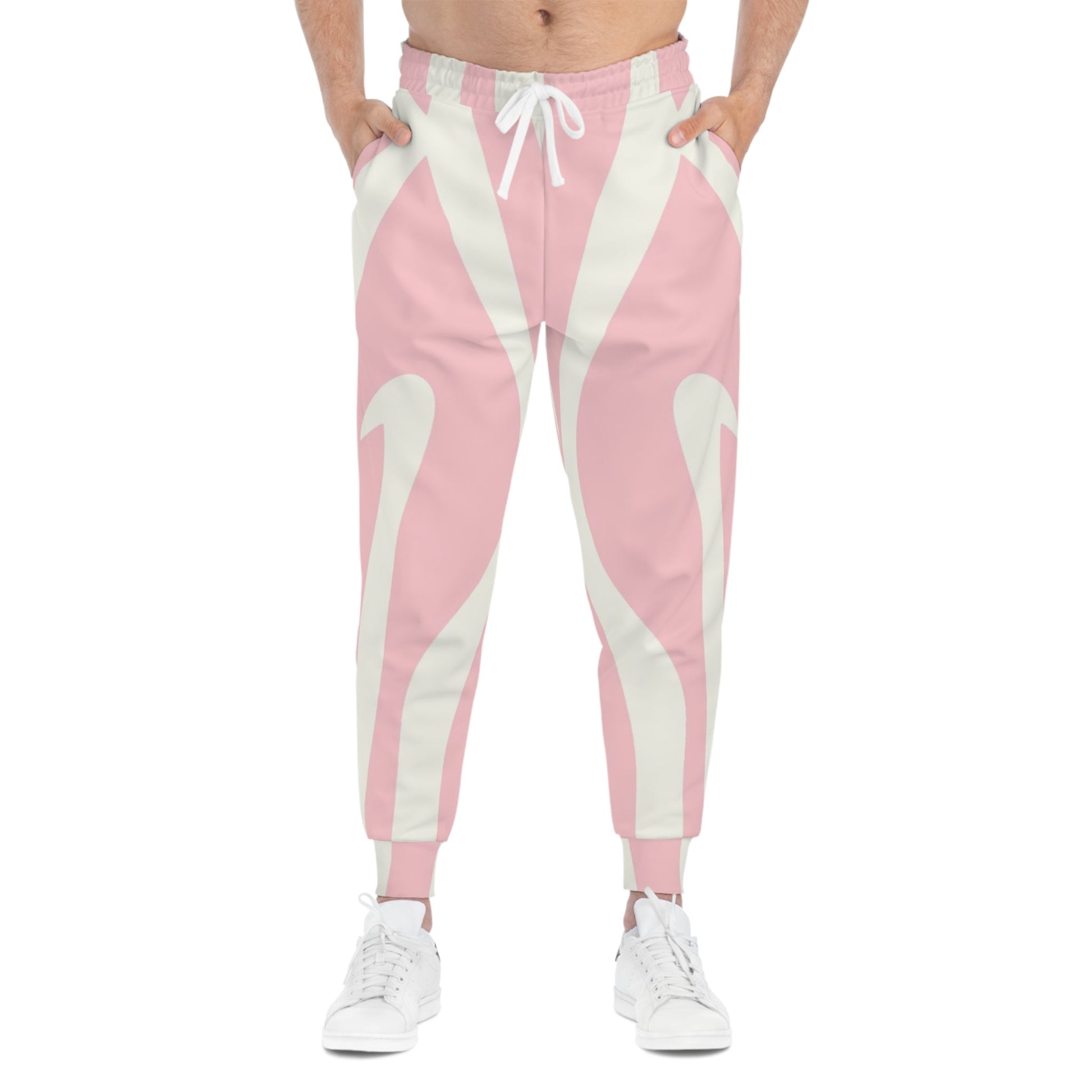 Printify Pink and White Swirl Joggers 2025