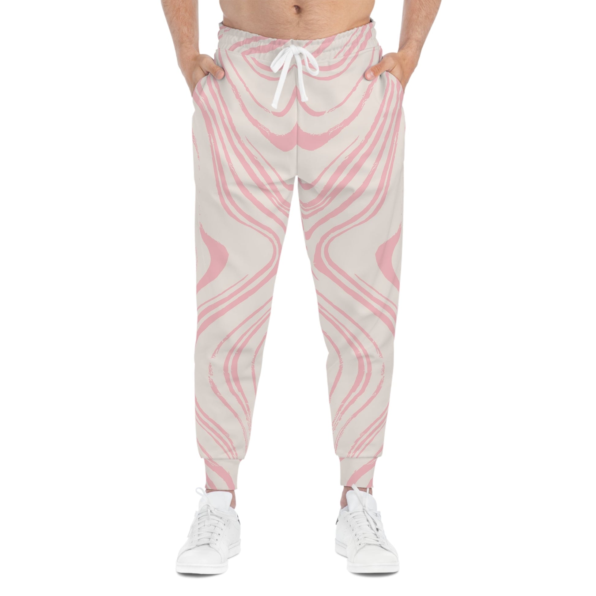 Pink and White Swirl Joggers, Artsulli - Art is Long, Life is Short, All Over Prints, , , , , , , 