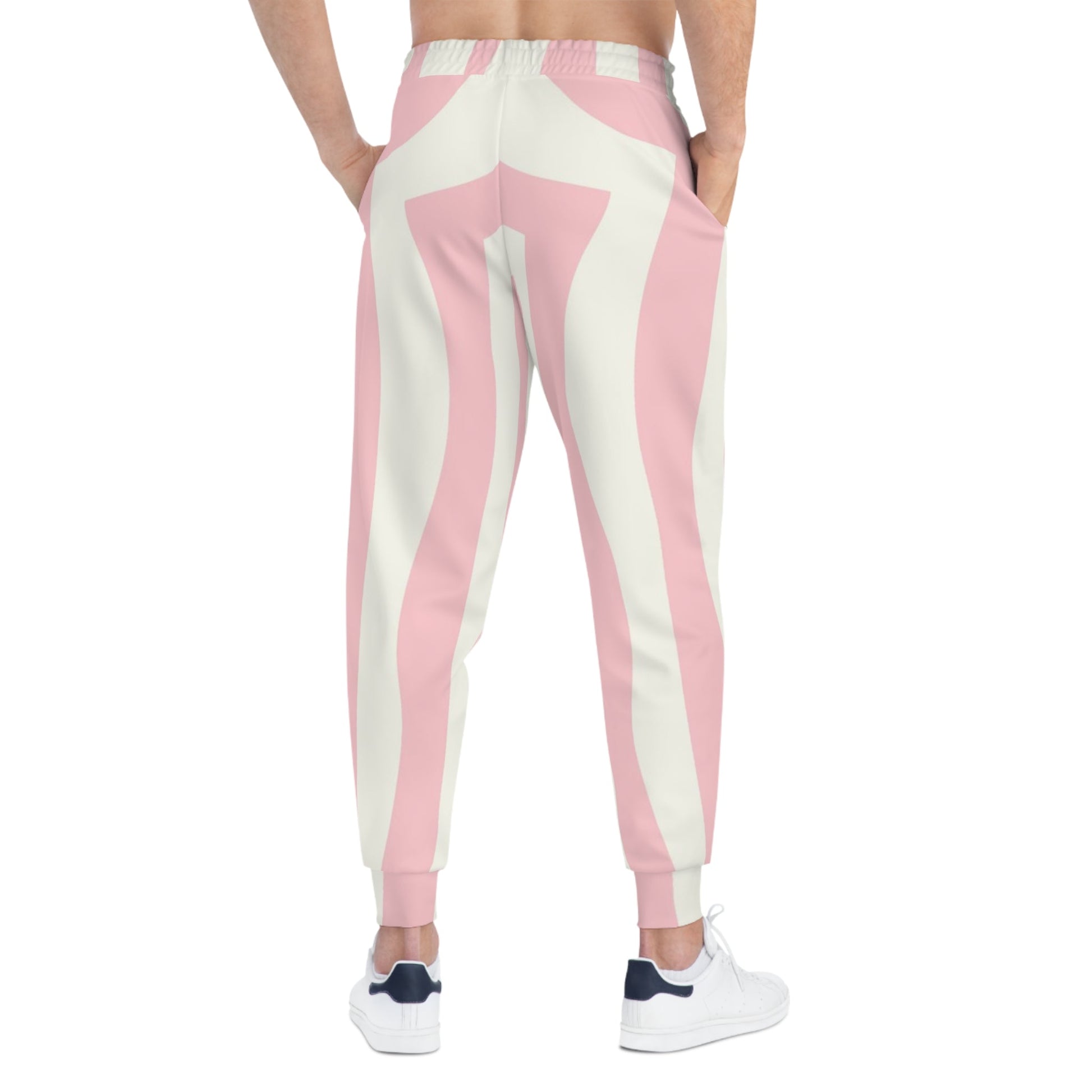 Printify Pink and White Swirl Joggers 2025