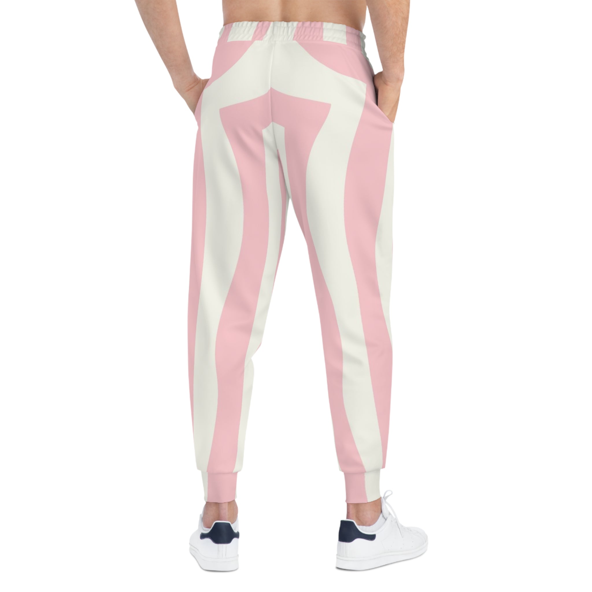 Printify Pink and White Swirl Joggers 2025