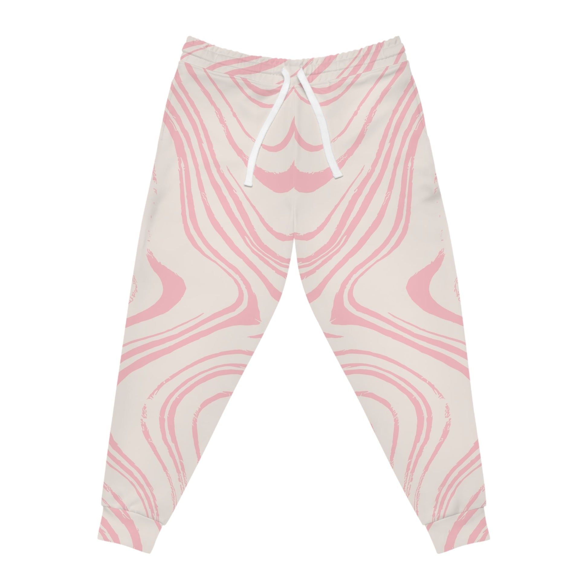 Pink and White Swirl Joggers, Artsulli - Art is Long, Life is Short, All Over Prints, Size, S, Color, Seam thread color automatically matched to design, , , 27347899195414629303
