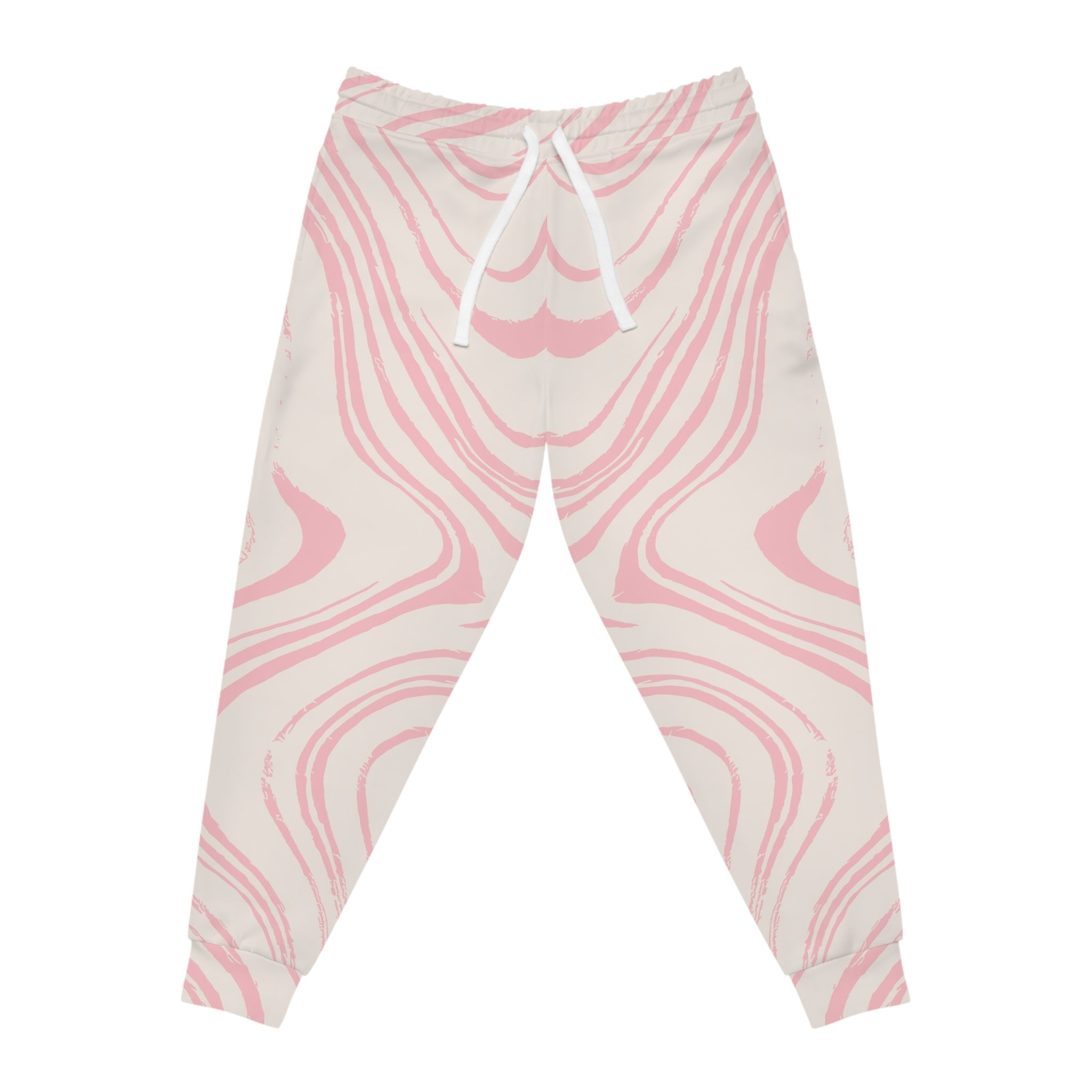 Printify Pink and White Swirl Joggers 2025