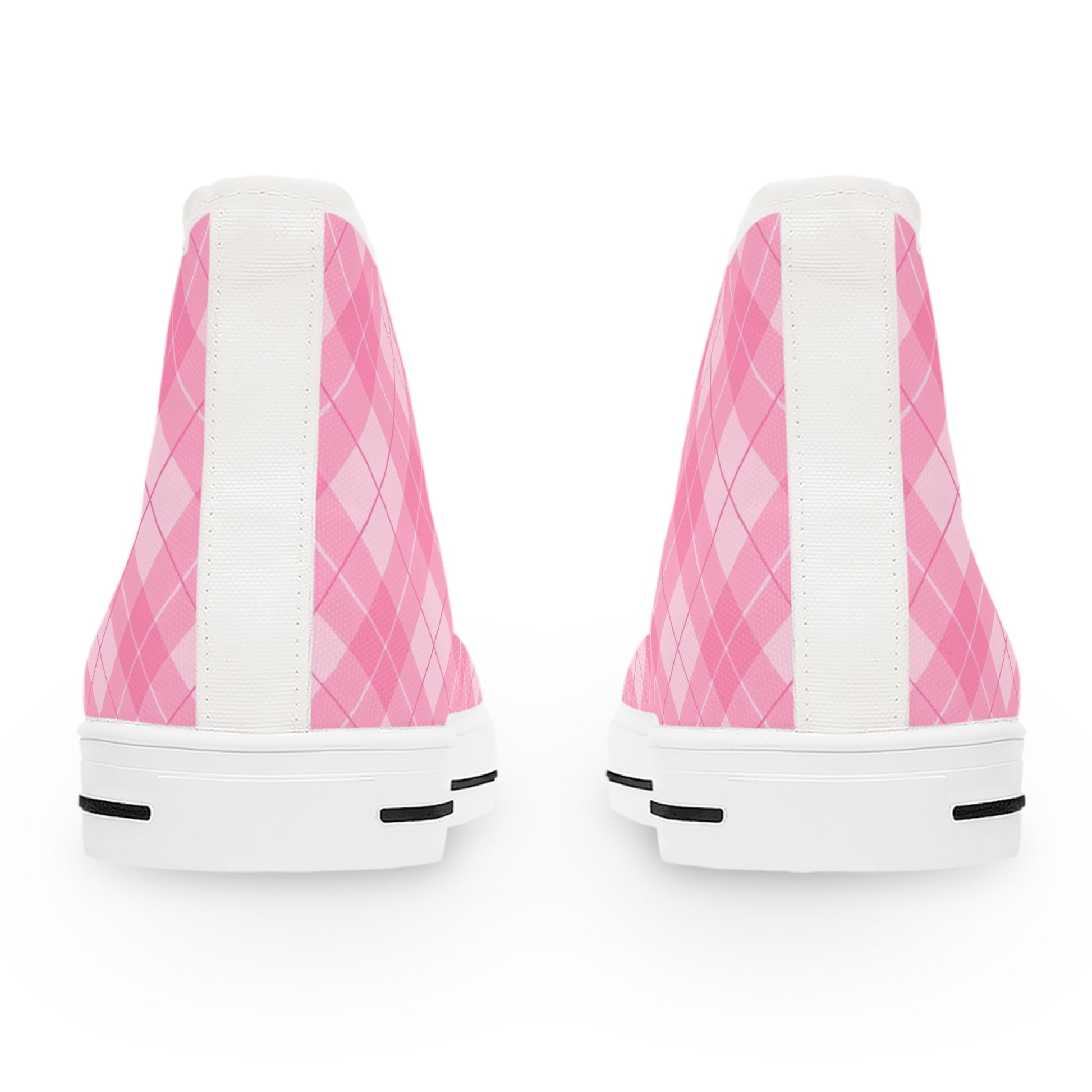 Pink Argyle High-Top Sneakers, Artsulli - Art is Long, Life is Short, Shoes, , , , , , , 