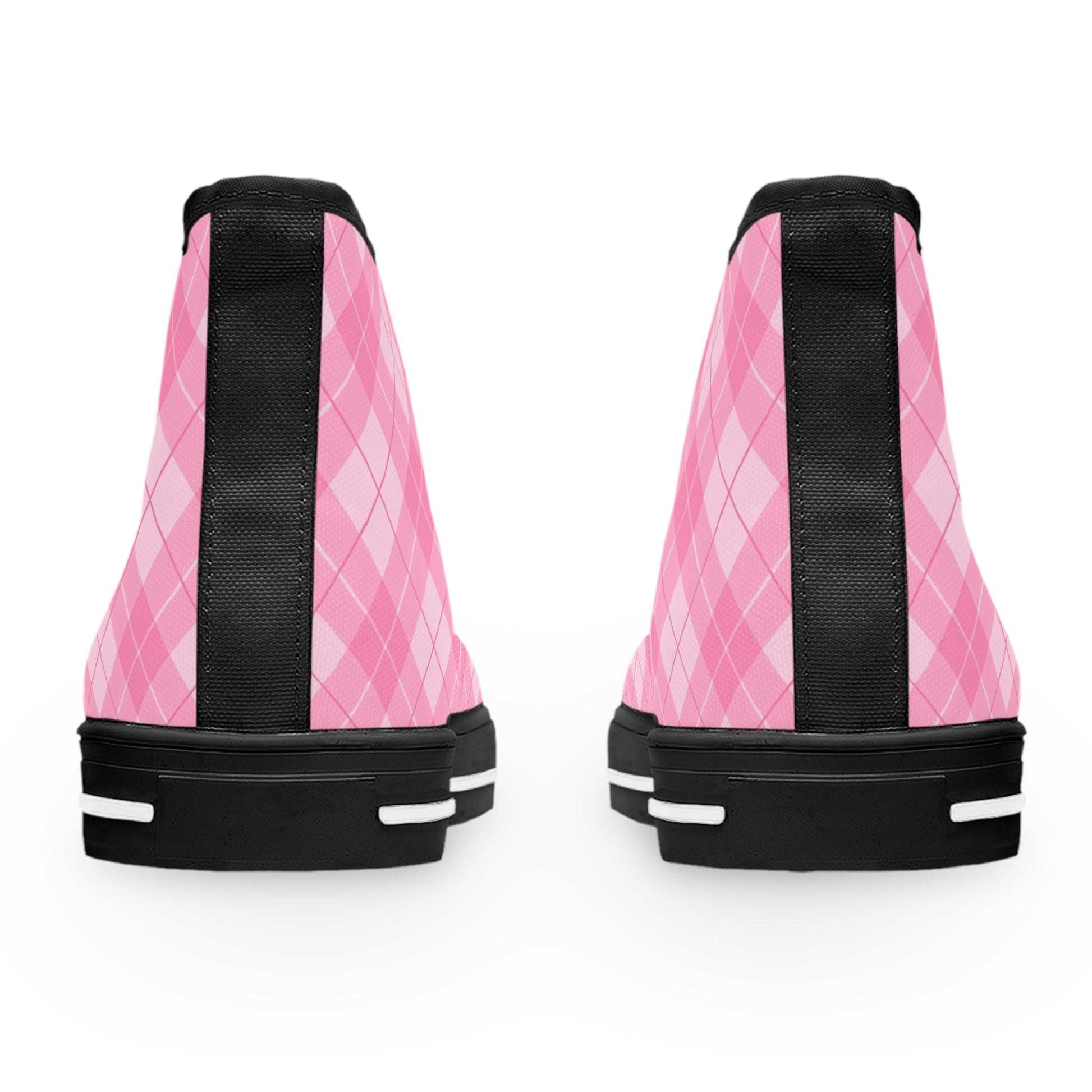 Pink Argyle High-Top Sneakers, Artsulli - Art is Long, Life is Short, Shoes, , , , , , , 