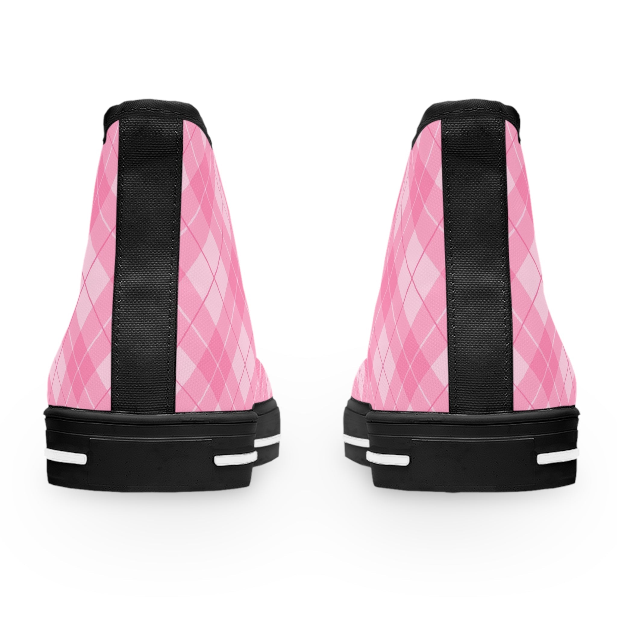 Pink Argyle High-Top Sneakers, Artsulli - Art is Long, Life is Short, Shoes, , , , , , , 