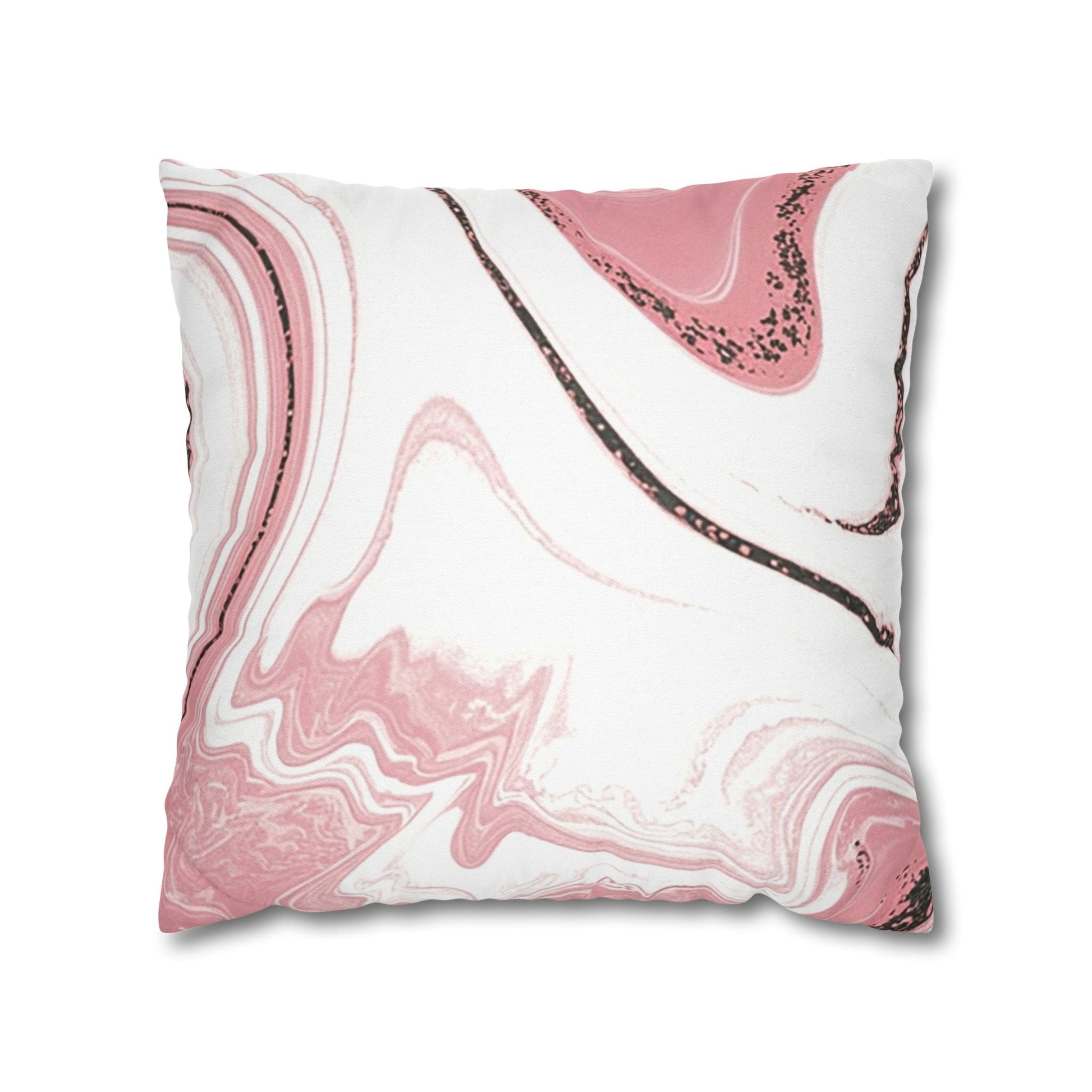 Pink Black and White Marble Throw Pillow, Artsulli - Art is Long, Life is Short, Home Decor, Size, 18" × 18", , , , , 22762763031712407091