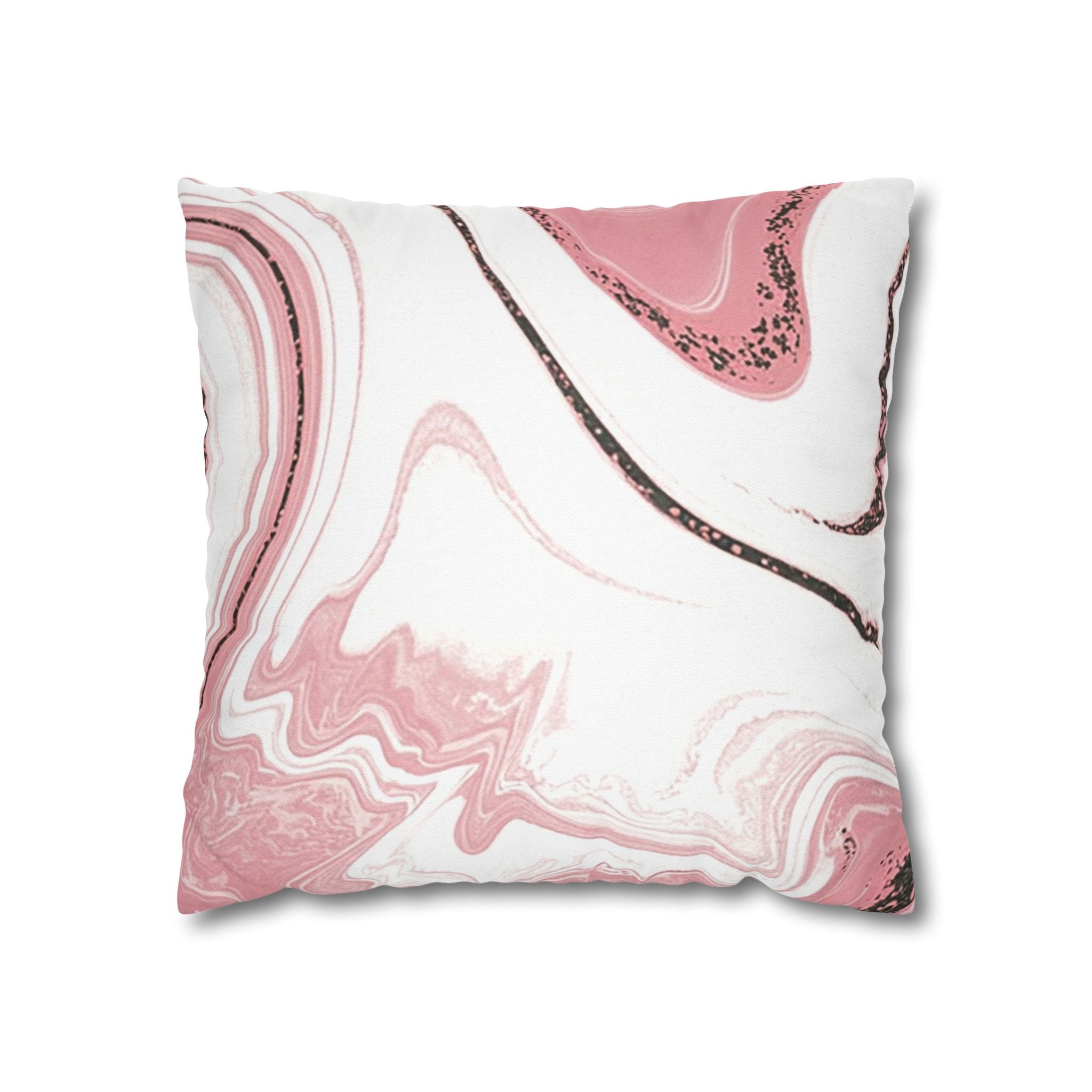 Pink Black and White Marble Throw Pillow, Artsulli - Art is Long, Life is Short, Home Decor, Size, 16" × 16", , , , , 17226432409528157250
