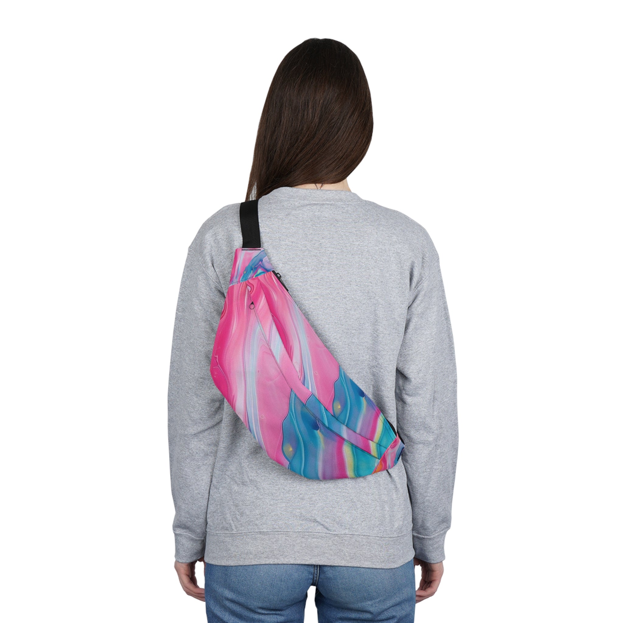 Pink Blue and Yellow Abstract Fanny Pack, Artsulli - Art is Long, Life is Short, Bags, , , , , , , 