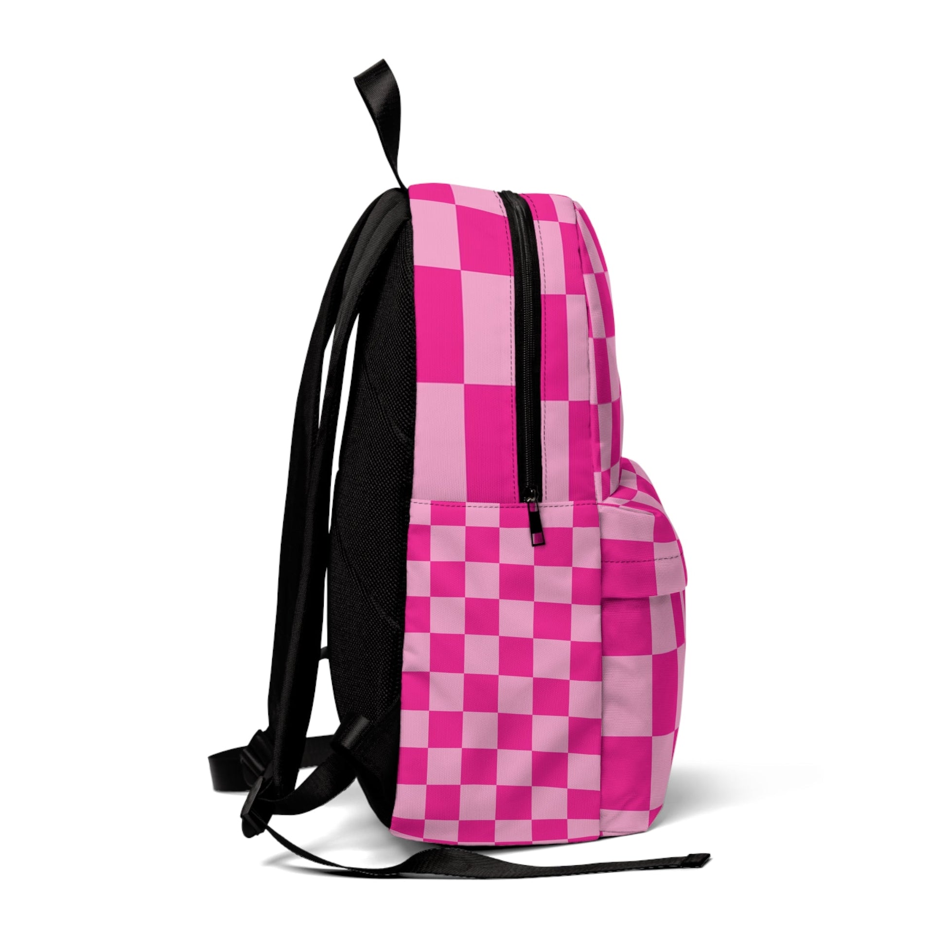 Pink Checkerboard Backpack, Artsulli - Art is Long, Life is Short, Bags, , , , , , , 