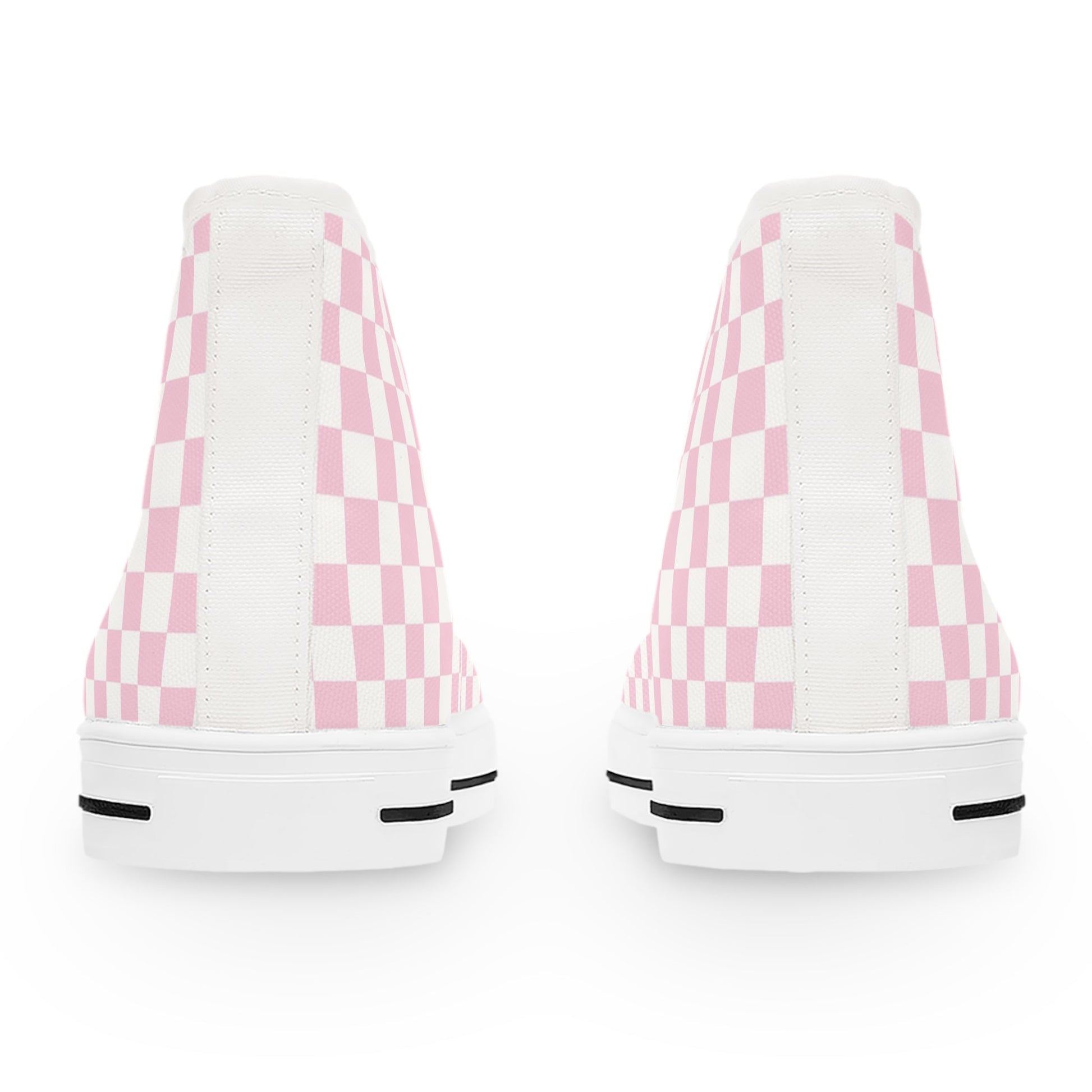 Pink Checkerboard High-Top Sneakers, Artsulli - Art is Long, Life is Short, Shoes, , , , , , , 