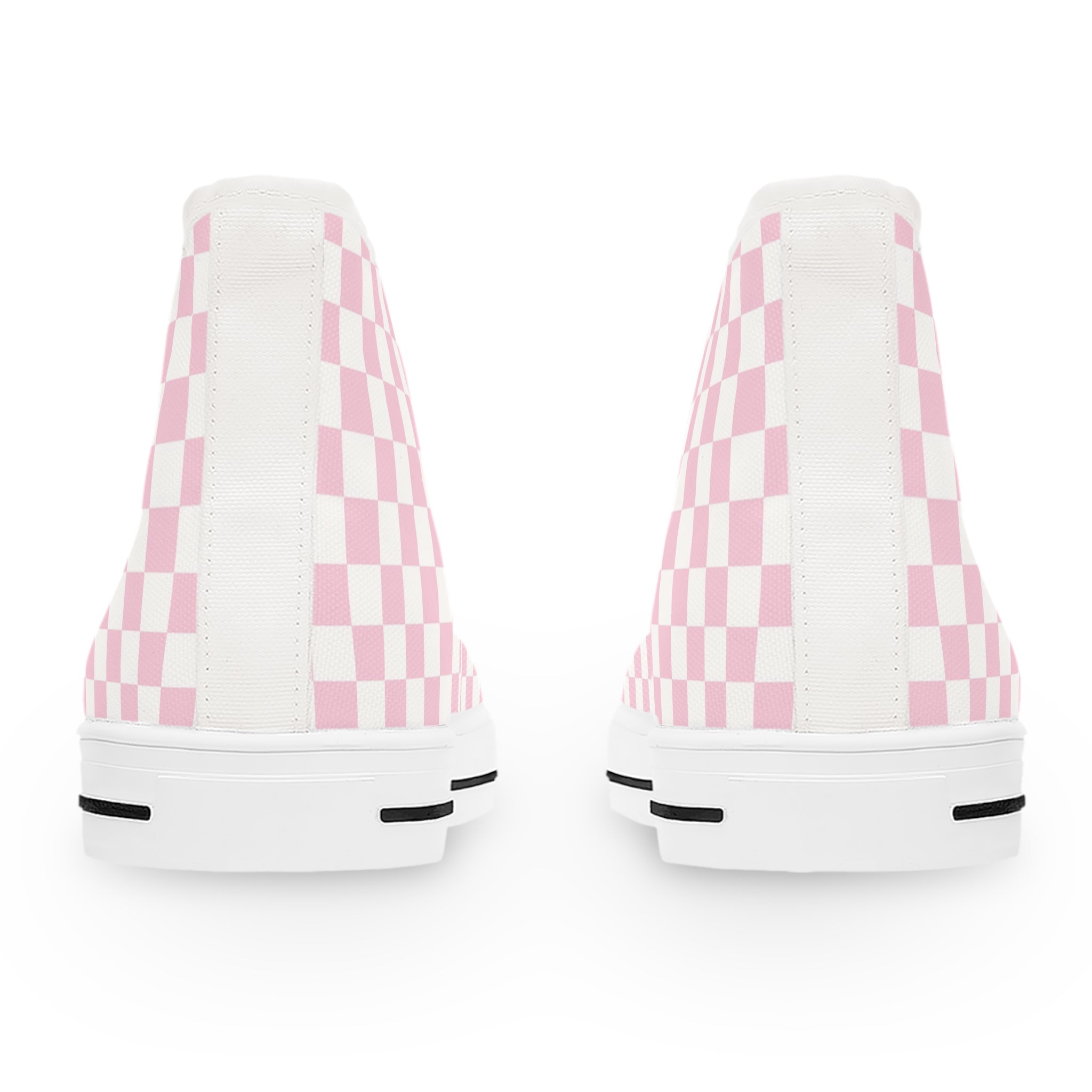 Pink Checkerboard High-Top Sneakers, Artsulli - Art is Long, Life is Short, Shoes, , , , , , , 