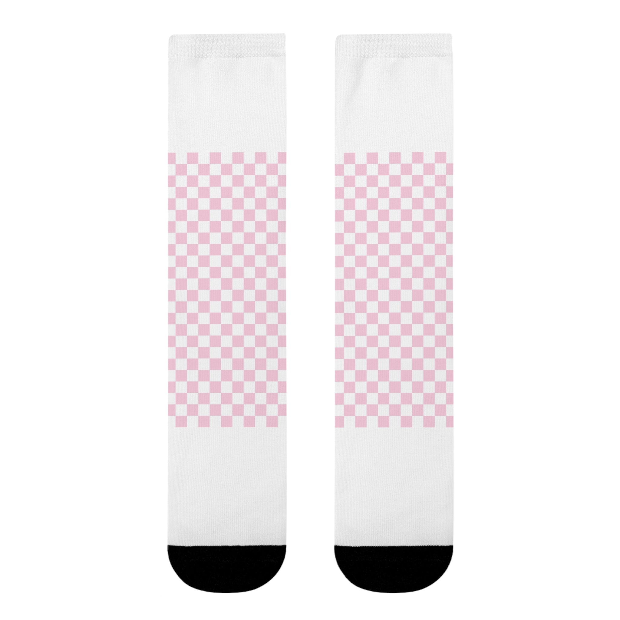 JAKKOUTTHEBXX Pink Checkerboard Sublimation Crew Socks 2025