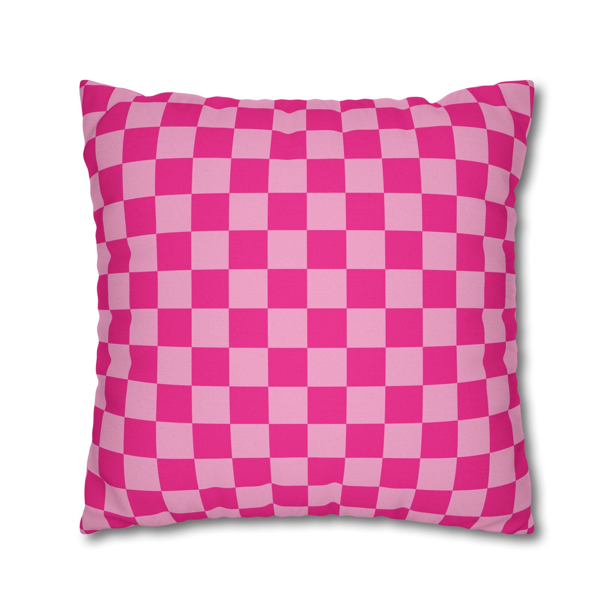 Pink Checkered Throw Pillow, Artsulli - Art is Long, Life is Short, Home Decor, , , , , , , 